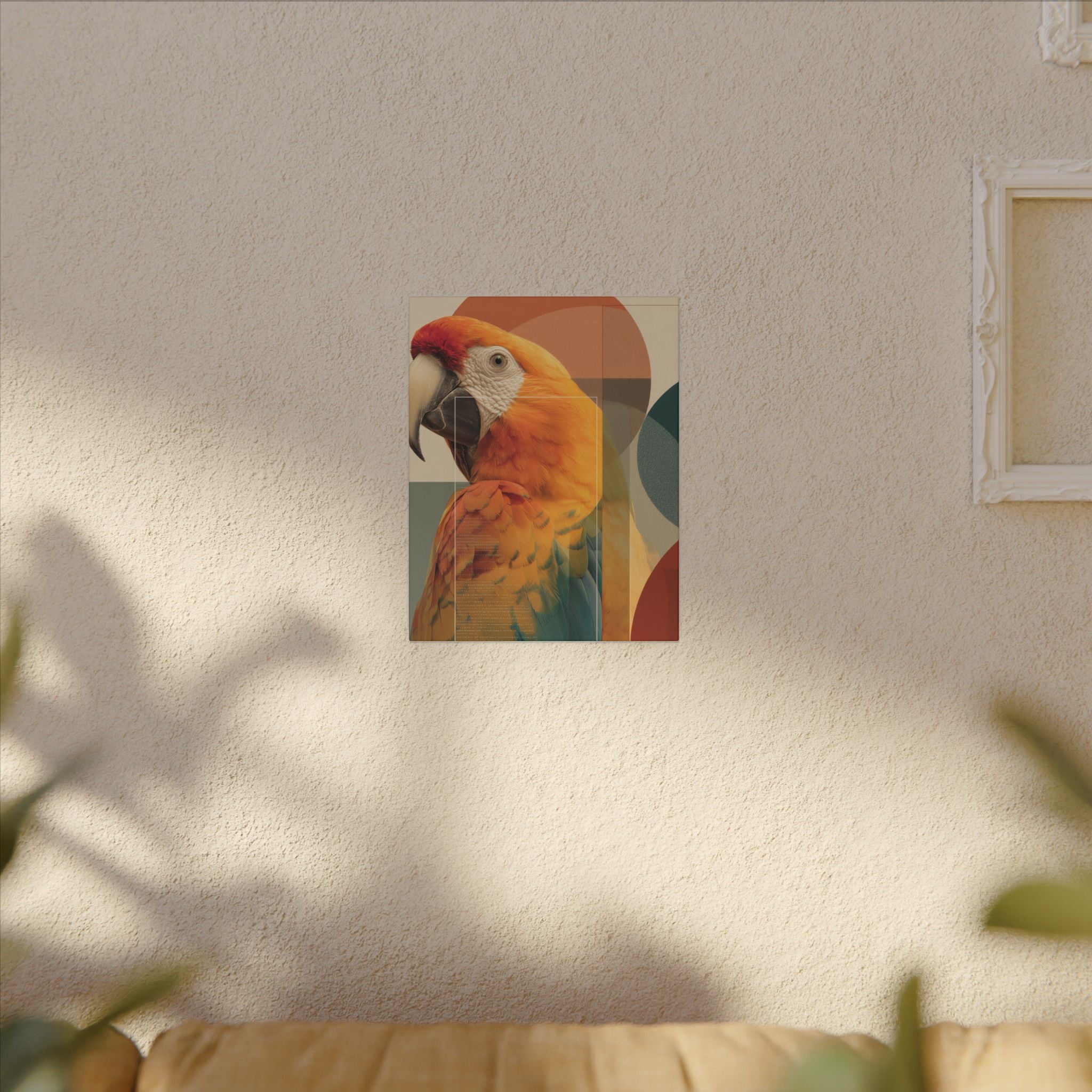 Geometric Macaw Portrait: Vibrant Avian Design, Modern Graphic Art Style   |    Custom Orders Available