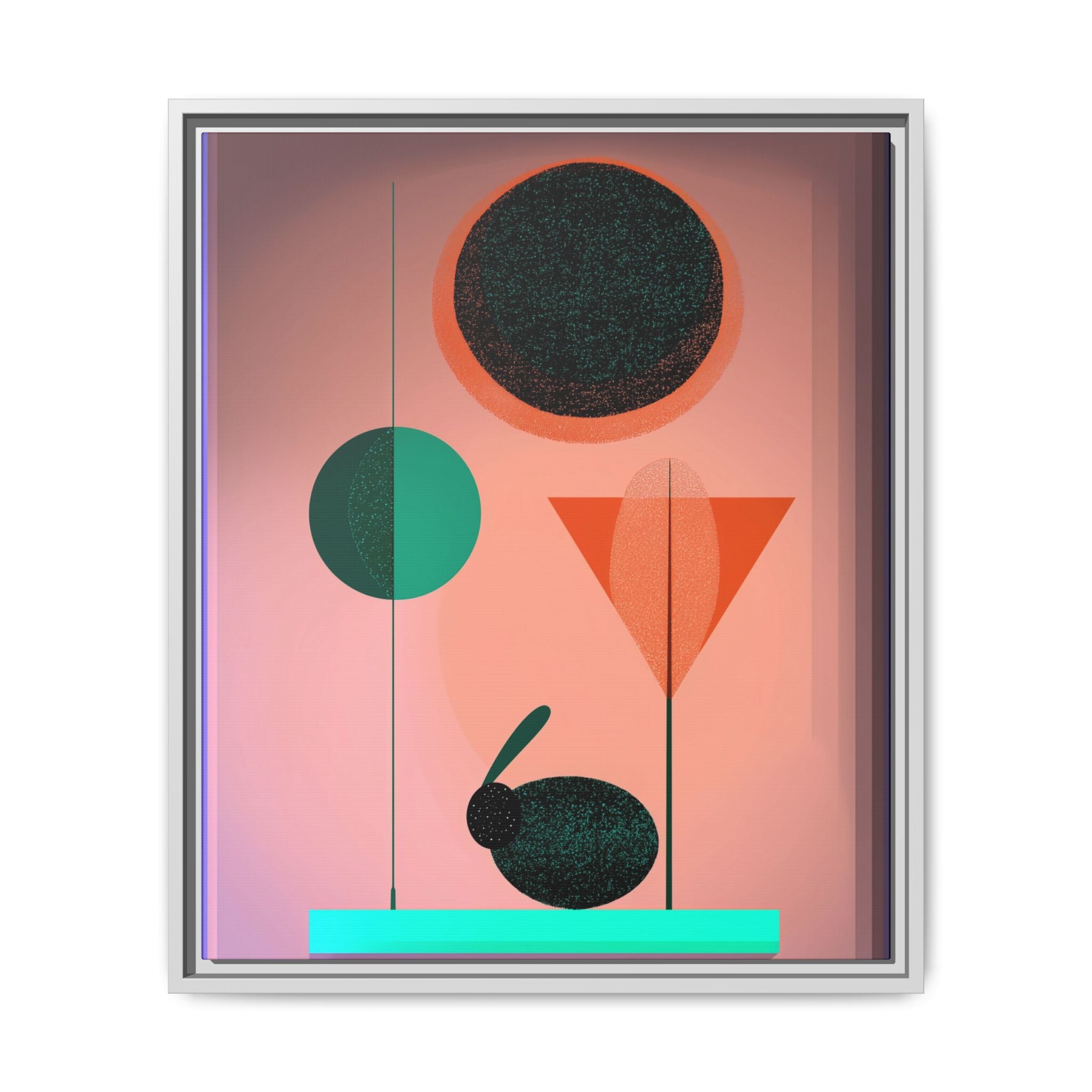 Geometric Harmony: Abstract Minimalist Composition, Organic Shapes and Color Play, Geometric Design with Teal and Orange Palette   |