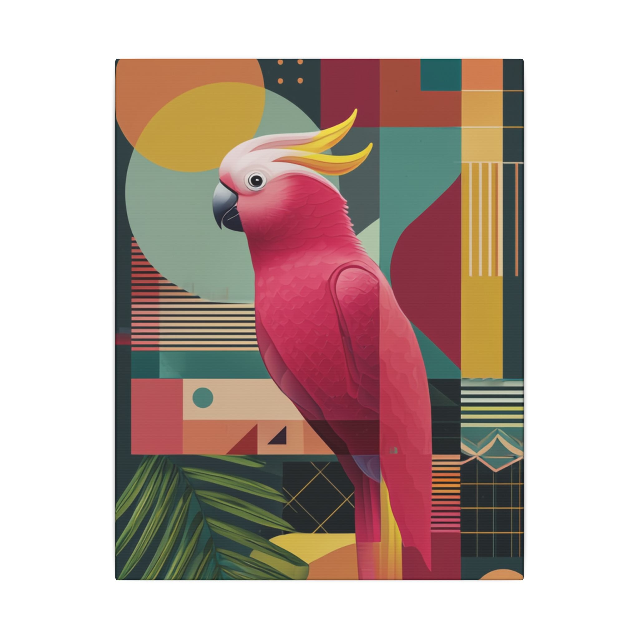 Cockatoo in Geometry: Mid-Century Modern Bird Art, Tropical Design Palette   |    Custom Orders Available