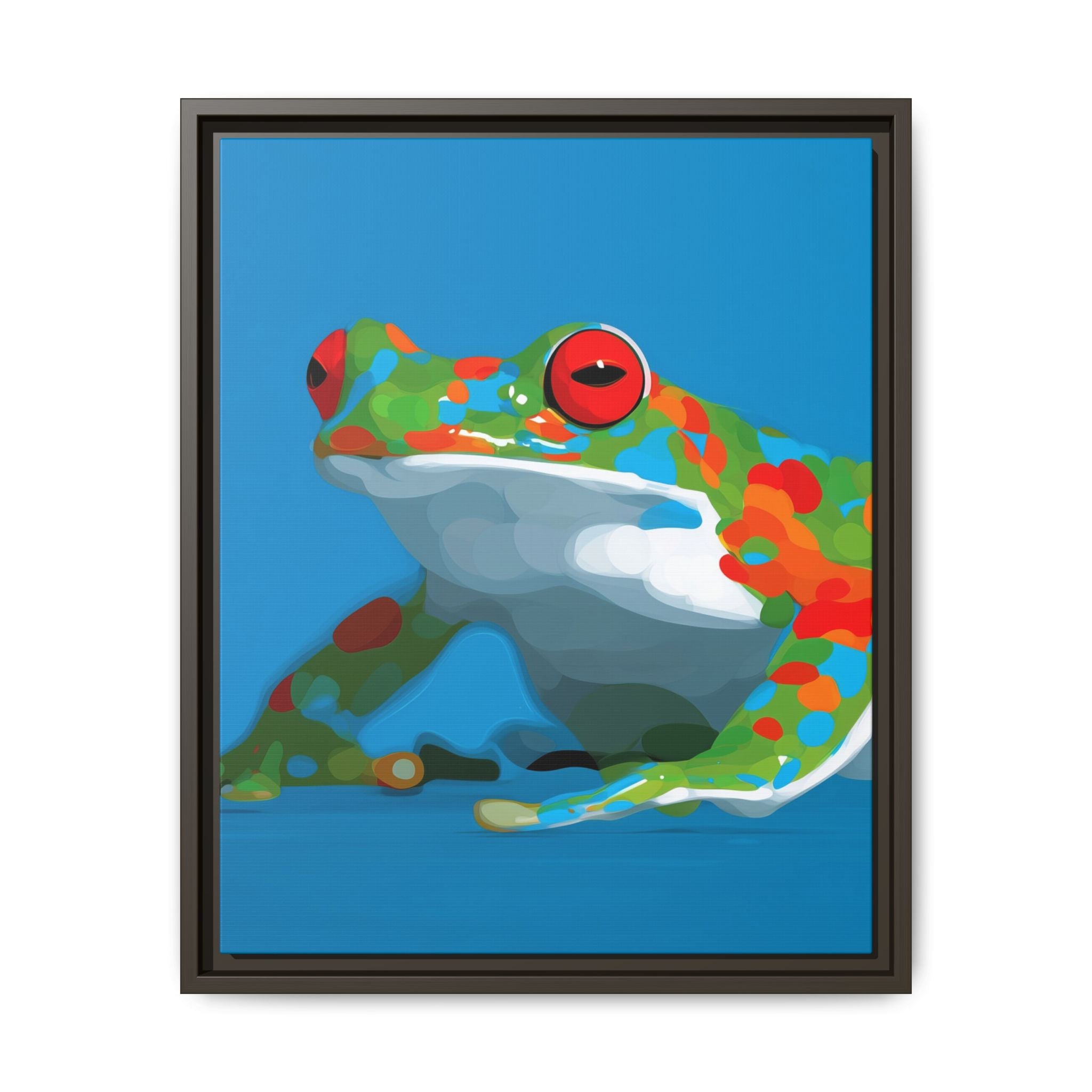 Chromatic Amphibian Framed Print : Mosaic Frog Vector Art, Modern Wildlife Illustration   |  Personalized & Custom Orders Available