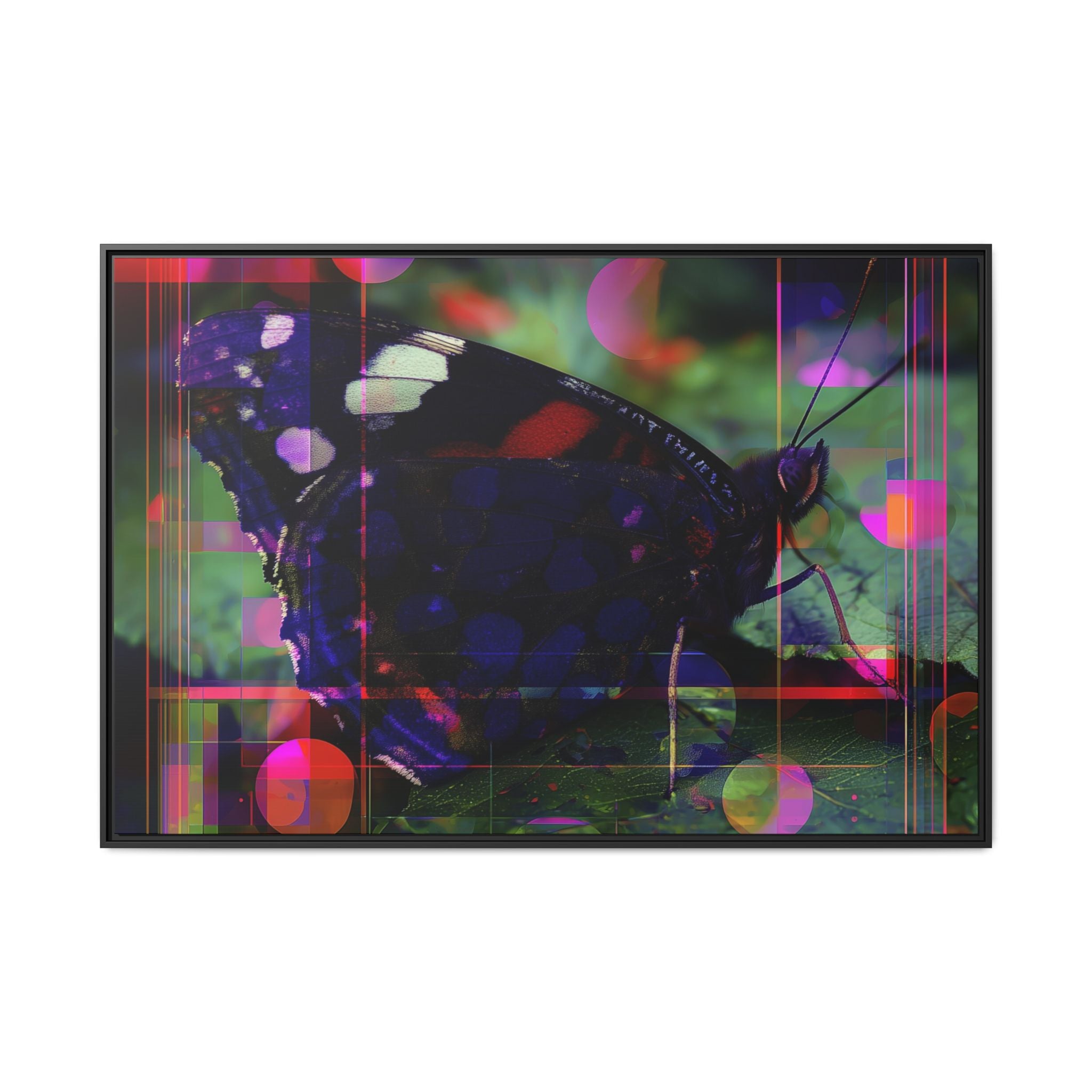 Geometric Butterfly Framed Print: Digital Glitch Butterfly Art, Geometric Nature Photography   |  Personalized & Custom Orders Available