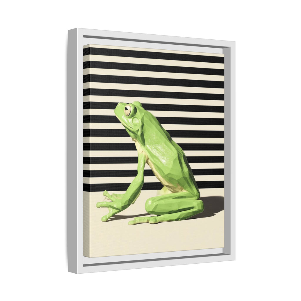 Geometric Frog Framed Print : Low-Poly Amphibian Design, Contemporary Minimalist Art   |  Personalized & Custom Orders Available