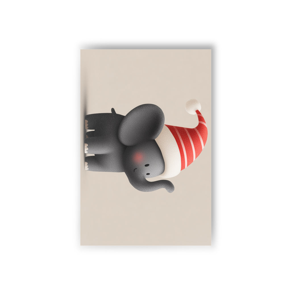 Cute Animals Festive Postcard Set - 10pcs of Holiday Cheer, Christmas Cards, Cute Elephant Designs, Fun Greetings for All Occasions