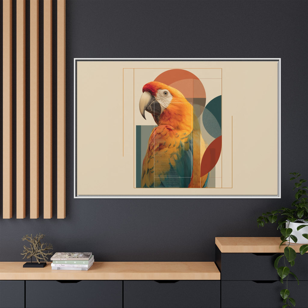 Macaw Geometry: Vibrant Avian Portrait, Modernist Graphic Design   |  Personalized & Custom Orders Available