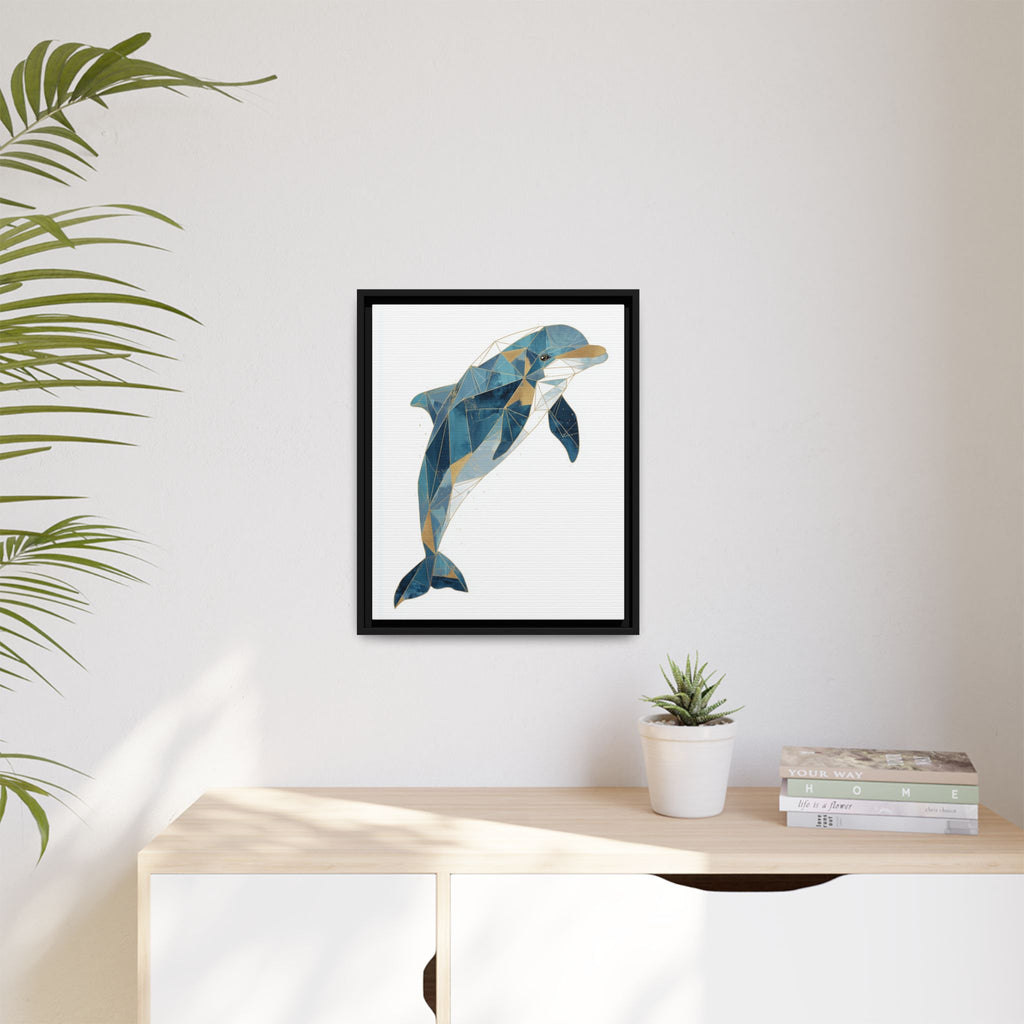 Oceanic Geometry: Dolphin in Blue Polygons, Modern Marine Art   |  Personalized & Custom Orders Available