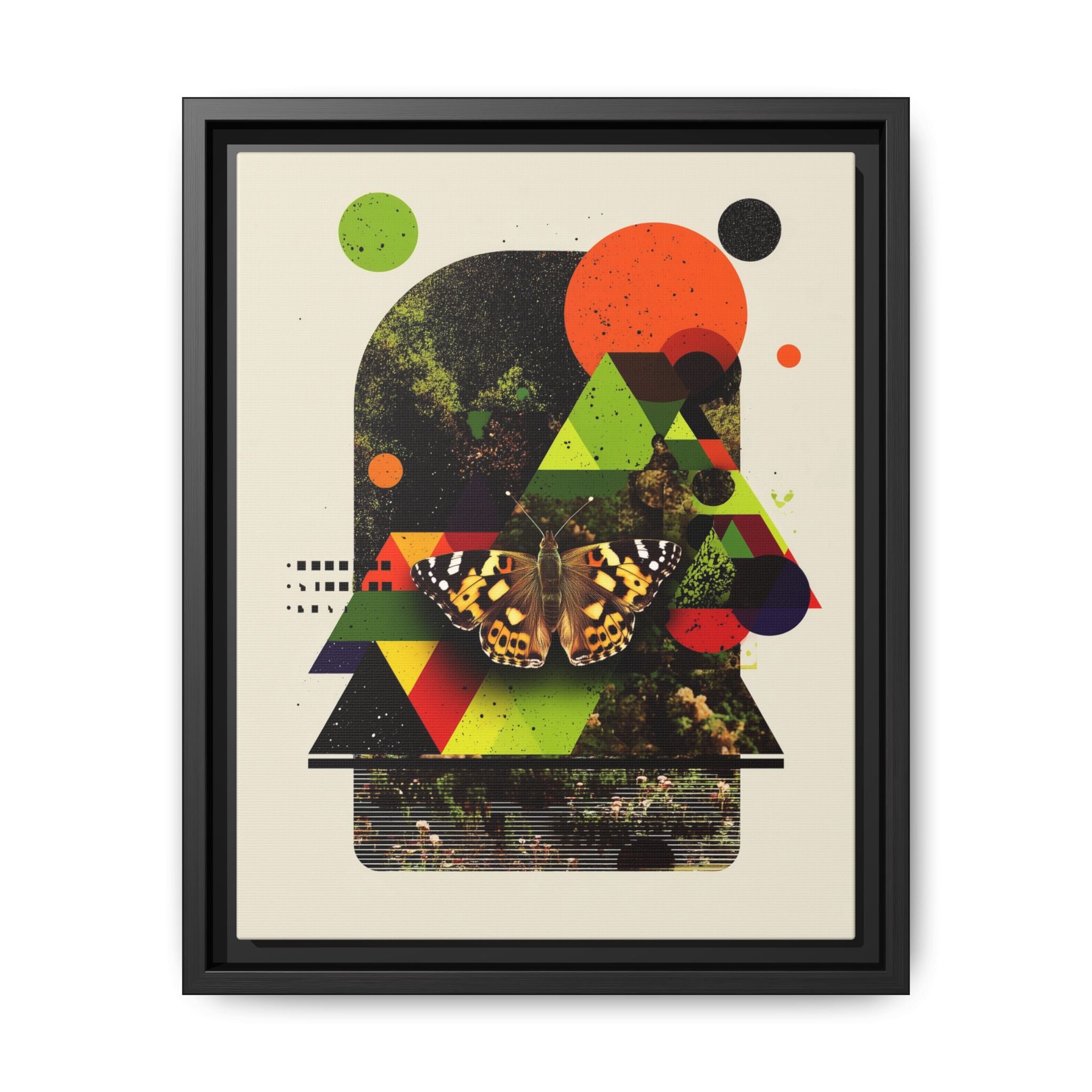 Metamorphic Geometries Framed Print: Digital Nature Collage, Butterfly Abstract Design   |   Custom Orders Available