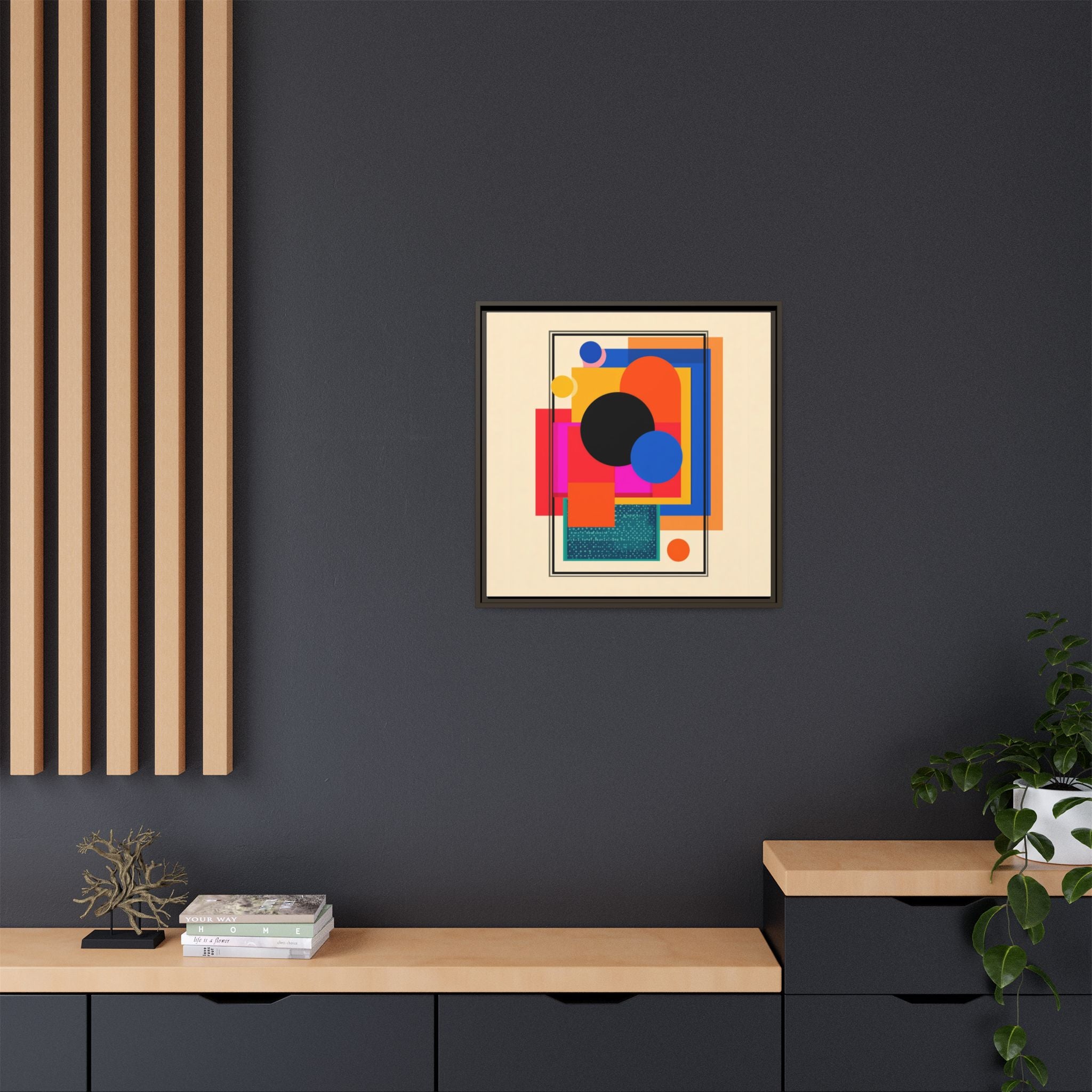 Geometric Harmony: Abstract Color Blocks, Mid-Century Modern Design, Minimalist Art Composition   |   Custom Orders Accepted