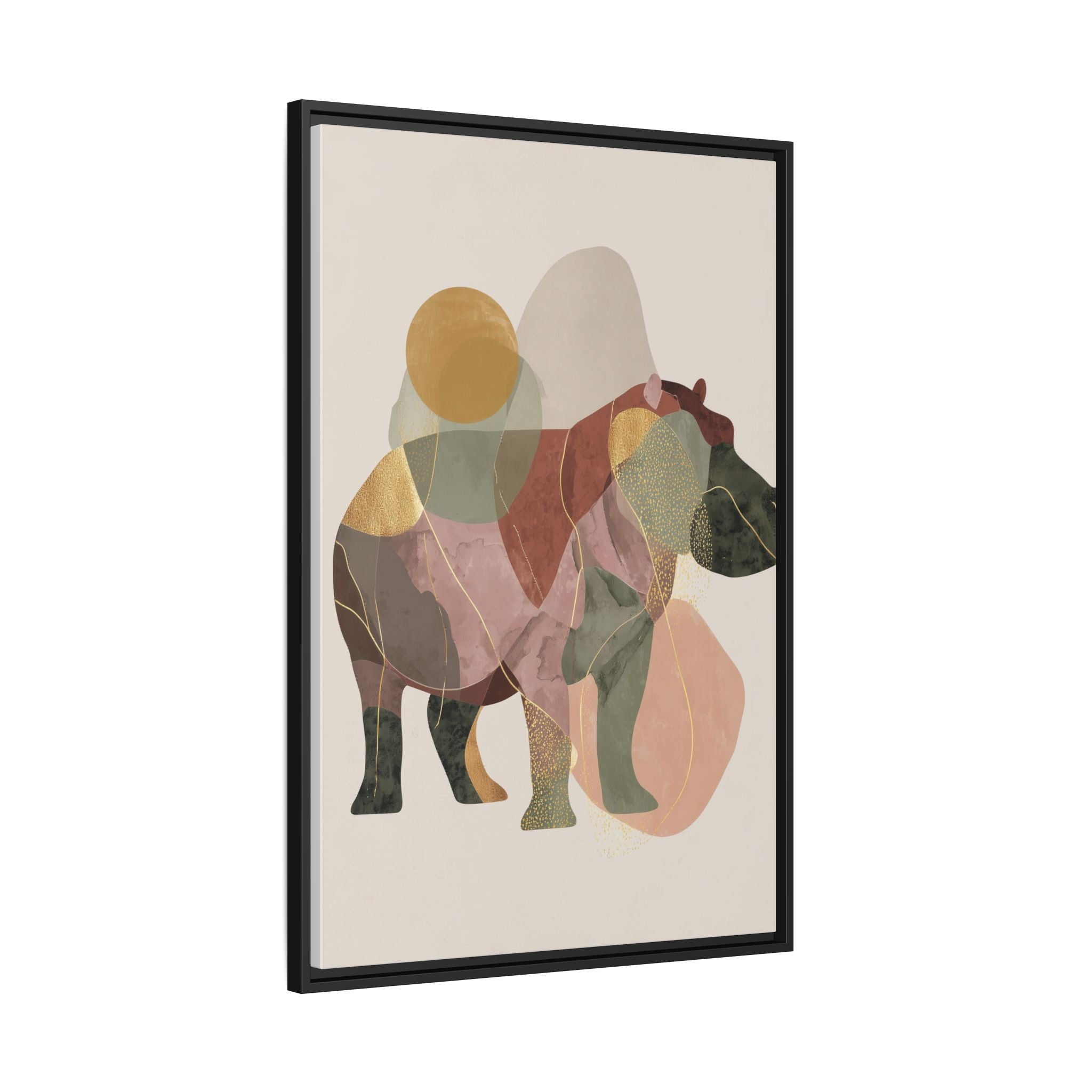 Geometric Hippo: Abstract Animal Art, Modern Watercolor Shapes   |  Personalized & Custom Orders Available