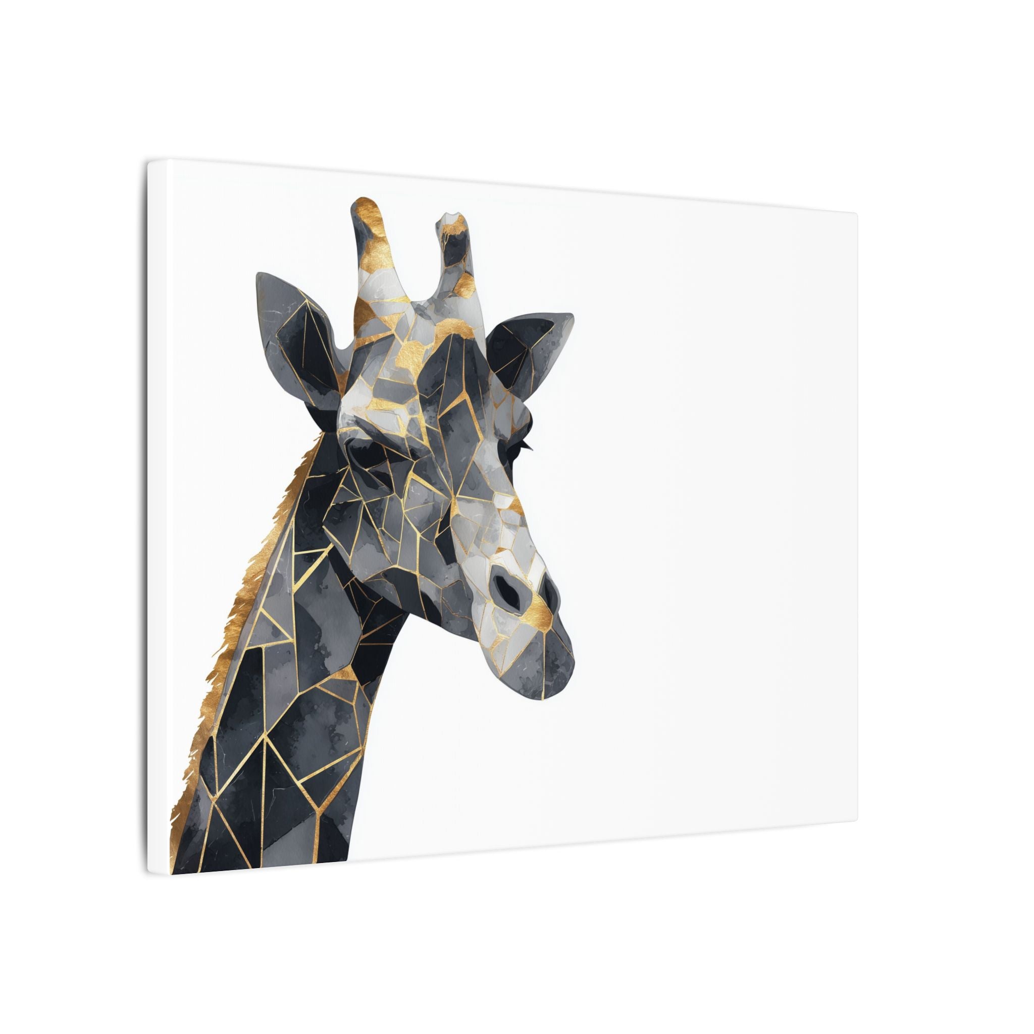 Fractured Majesty: Geometric Giraffe Portrait, Metallic Mosaic Art, Modern Animal Abstract Design   |  Personalized & Custom Orders