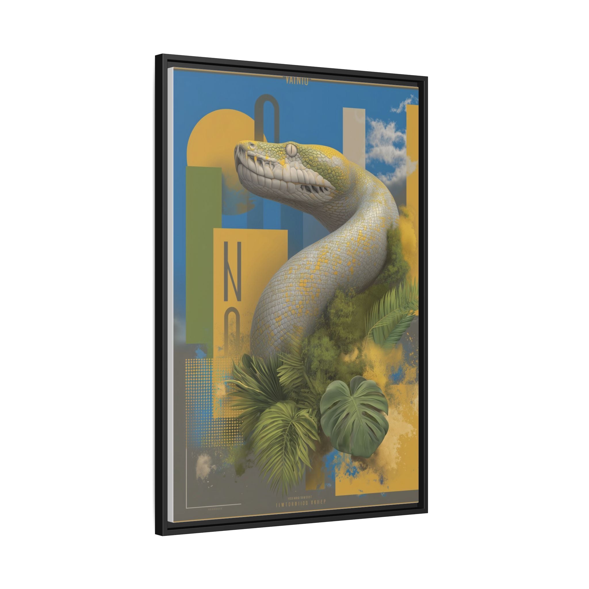 Serpent's Geometry: Tropical Anaconda Graphic Design, Modern Wildlife Illustration   |  Personalized & Custom Orders Available
