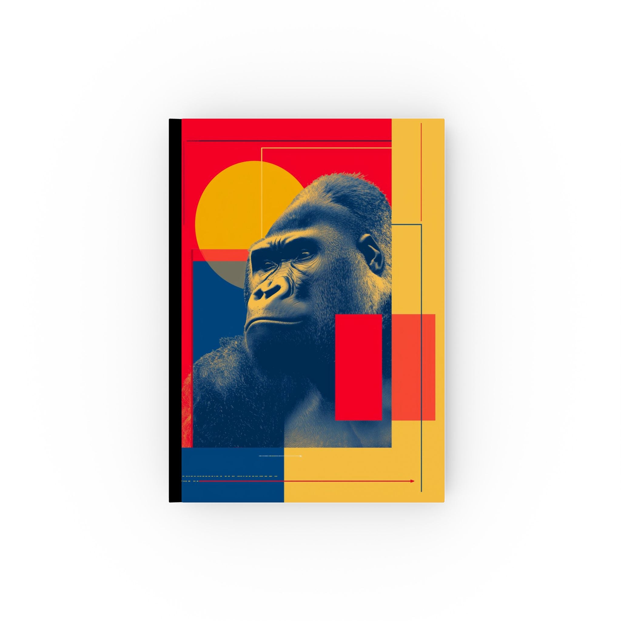Personalized Journal    |  Primal Reflections: Geometric Wildlife Portrait, Contemporary Art Series, Gorilla Chromatic Expression