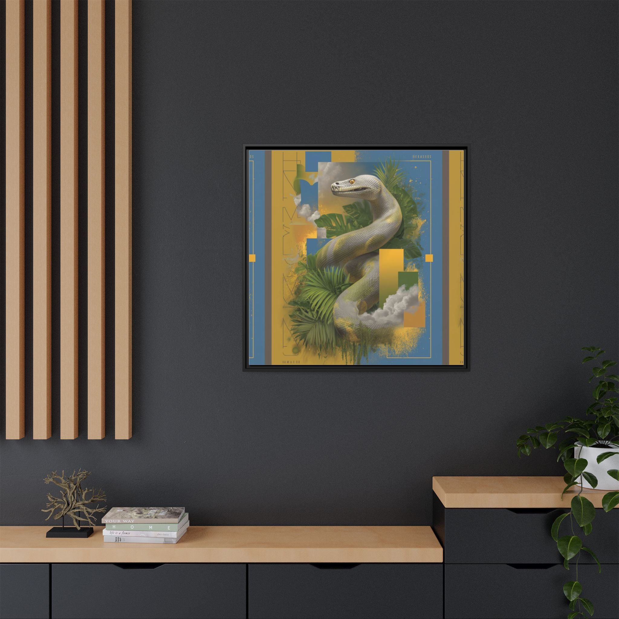 Serpent of Surreal Geometries: Tropical Hyperrealism, Digital Snake Illustration   |    Custom Orders Available