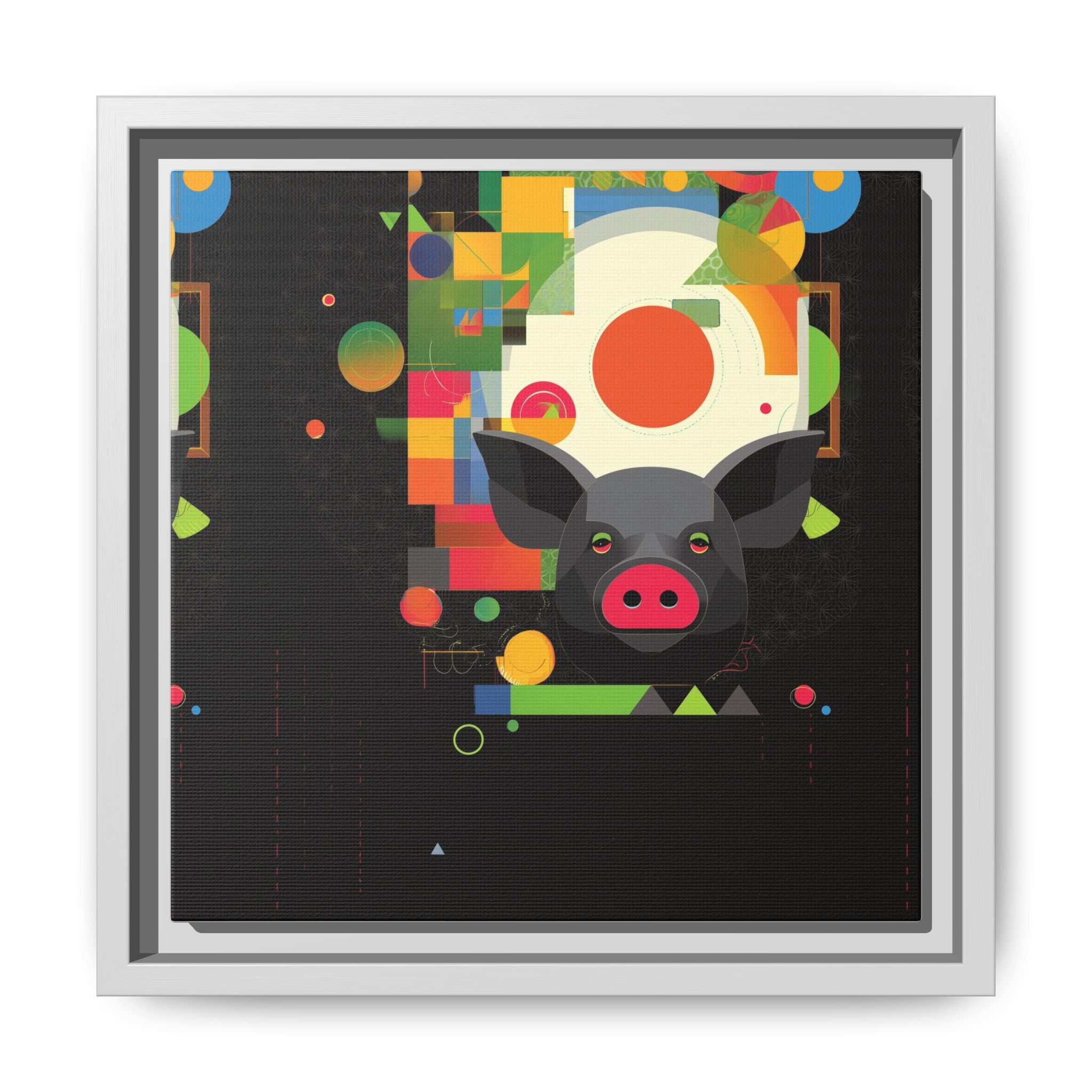 Prismatic Porcine: Geometric Digital Art, Cubist Pop Pig Portrait   |  Personalized & Custom Orders Available