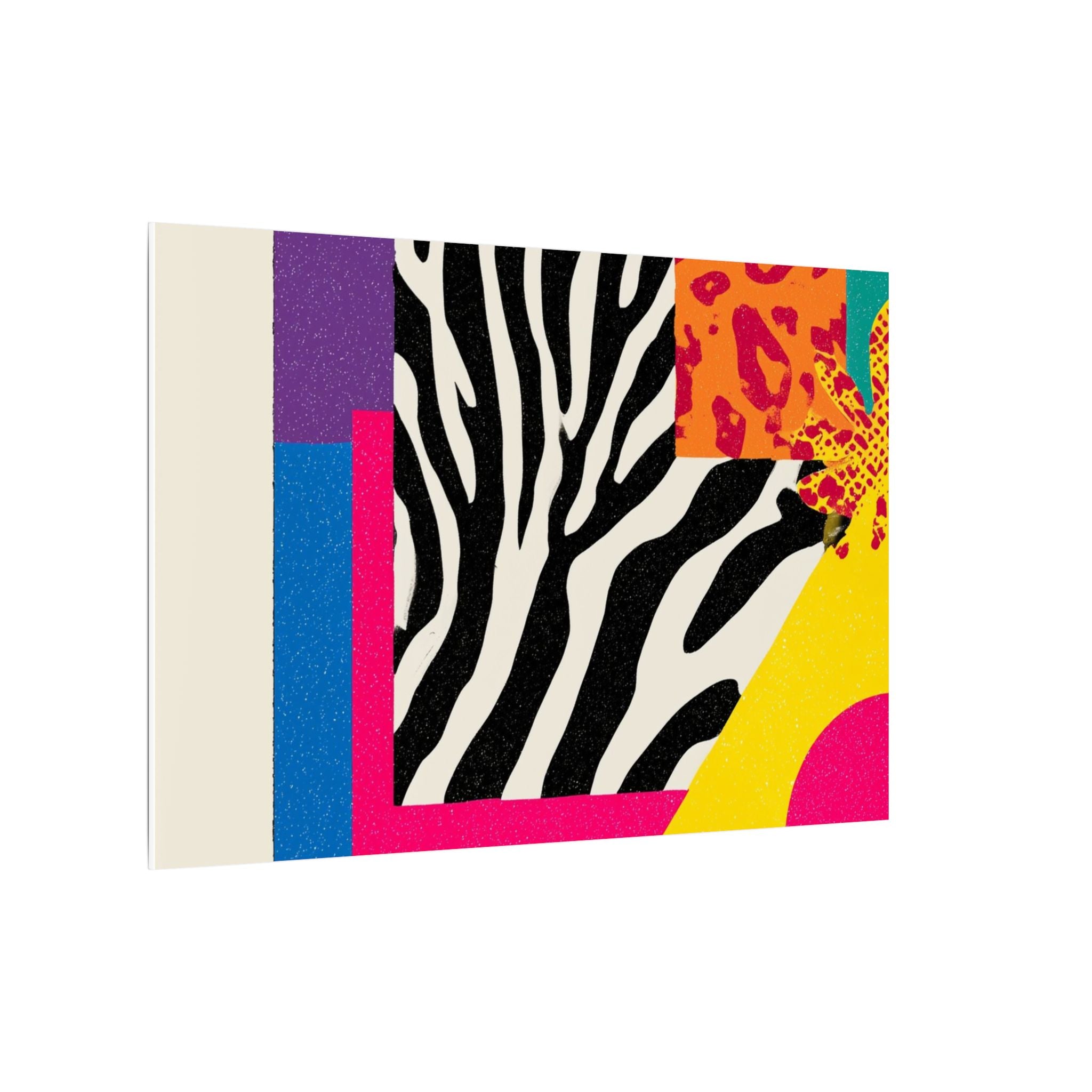 Copy of Pop Geometry: Zebra Leopard Fusion, Geometric Color Block, Modern Abstract Design   |   Custom Orders Accepted