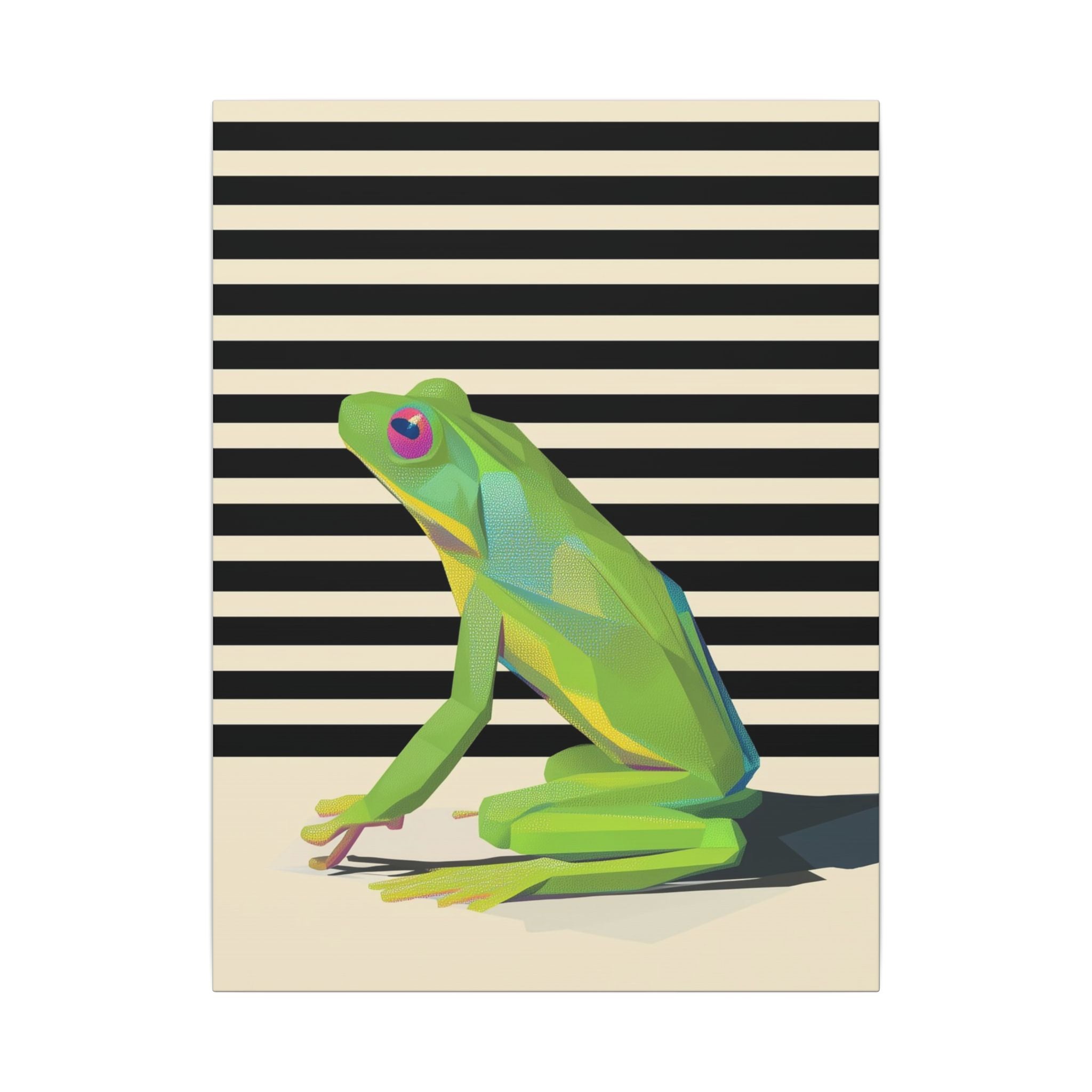 Geometric Frog Vibrance: Modern Wildlife Art, Minimalist Green Graphic Design   |    Custom Orders Available