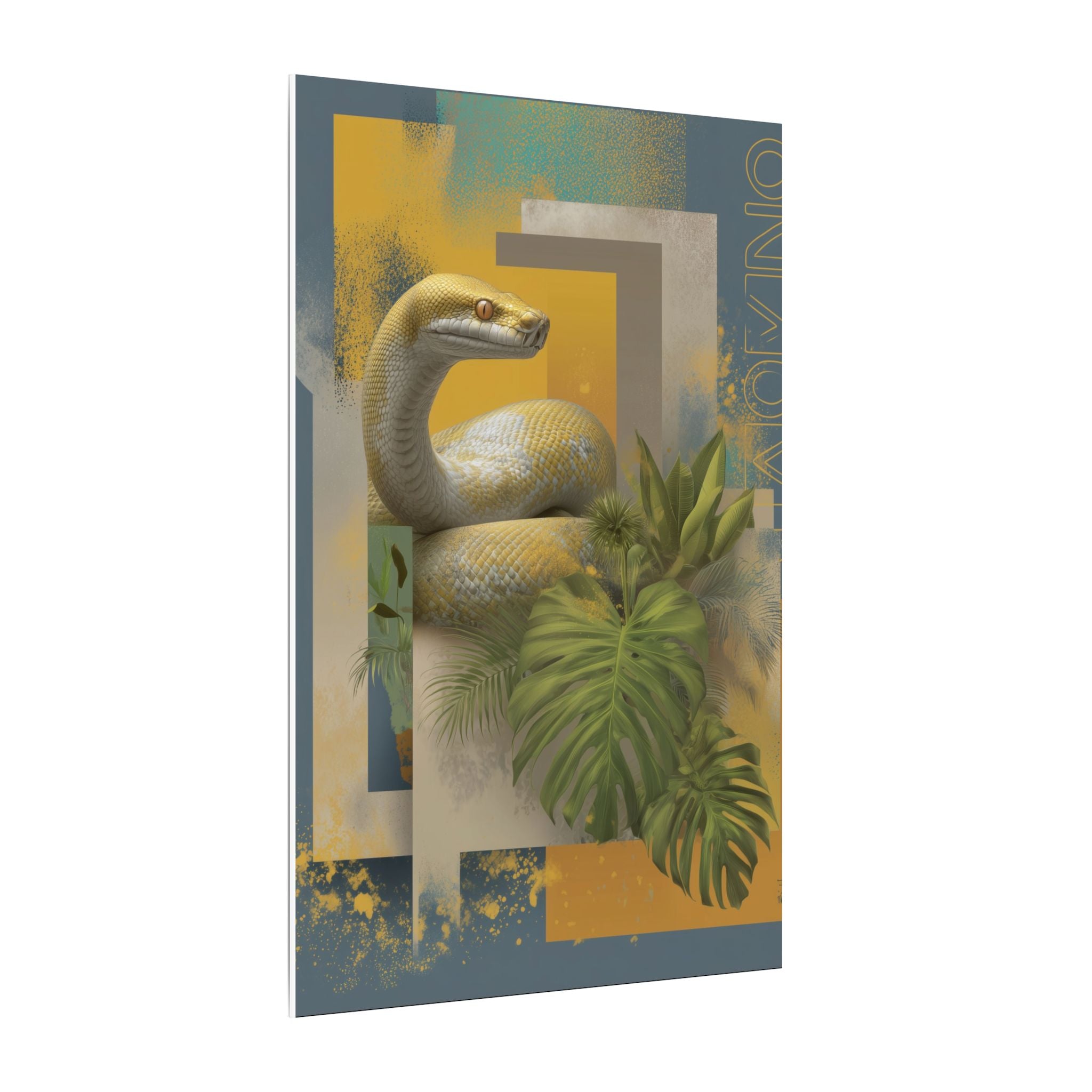 Serpentine Geometry: Tropical Digital Illustration, Modern Nature Composition   |    Custom Orders Available