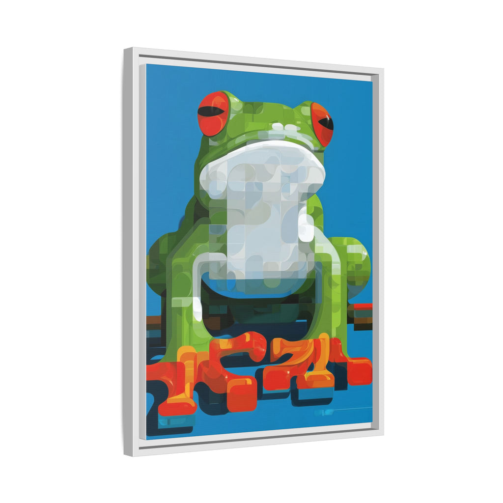 Mosaic Amphibian: Geometric Frog Portrait, Digital Pixel Art Illustration   |    Custom Orders Available