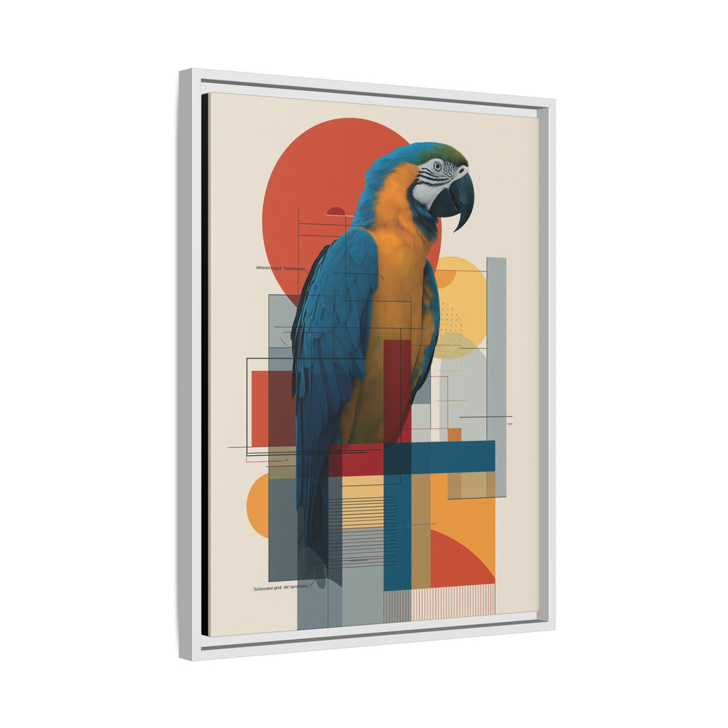 Macaw in Geometric Harmony: Modern Avian Portrait, Architectural Abstract Composition   |    Custom Orders Available