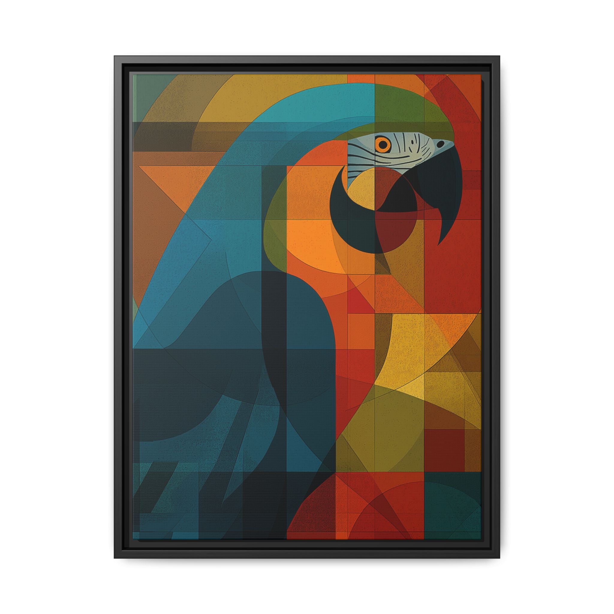 Prismatic Parrot Framed Print : Cubist Digital Geometry, Modernist Color Fragmentation   |  Personalized & Custom Orders Available