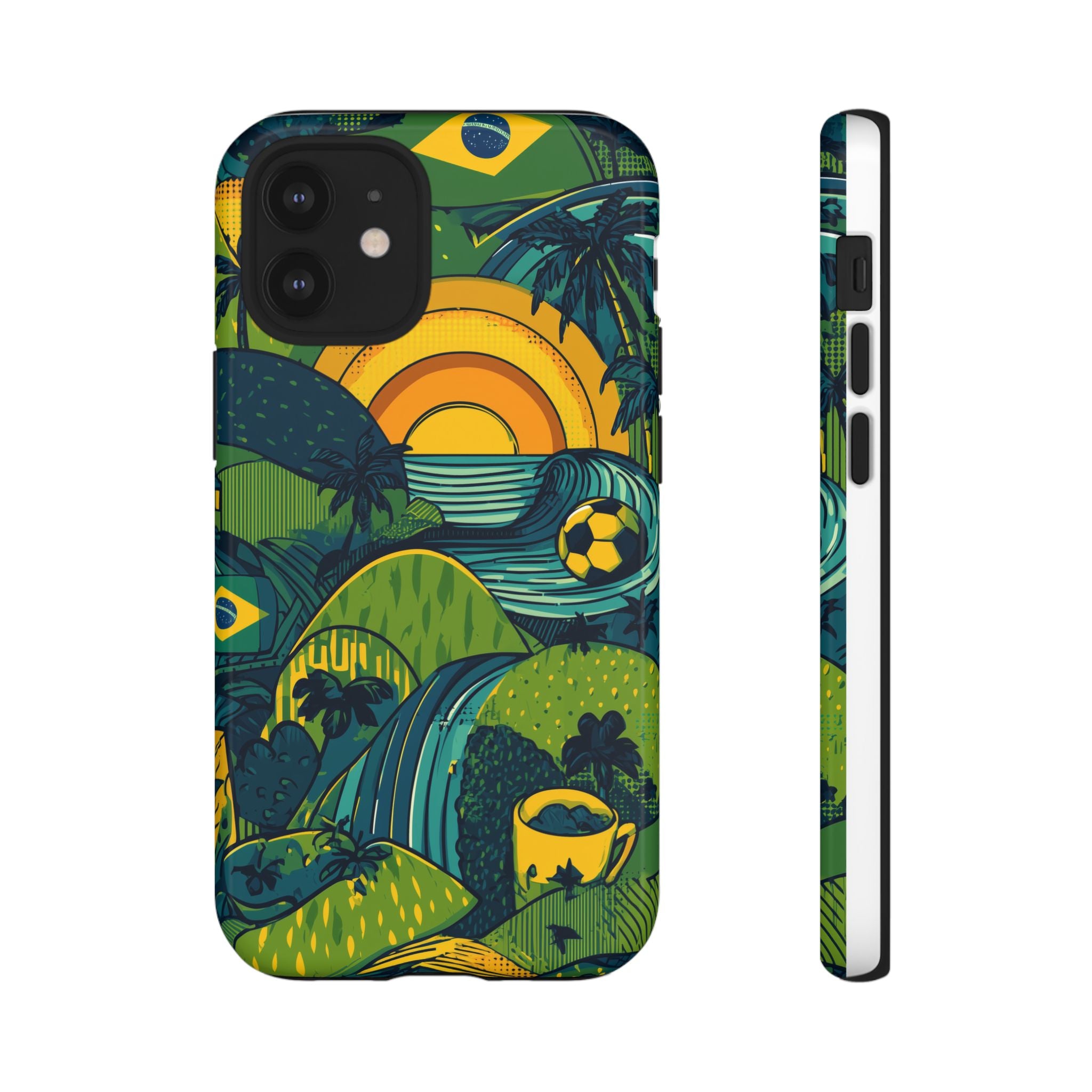 Brazil Tough Cases: Sporty Tropical Phone Case, Fun Beach Vibe Phone Accessory, Summer Travel Gift, Colorful Phone Cover, Casual Style Tech