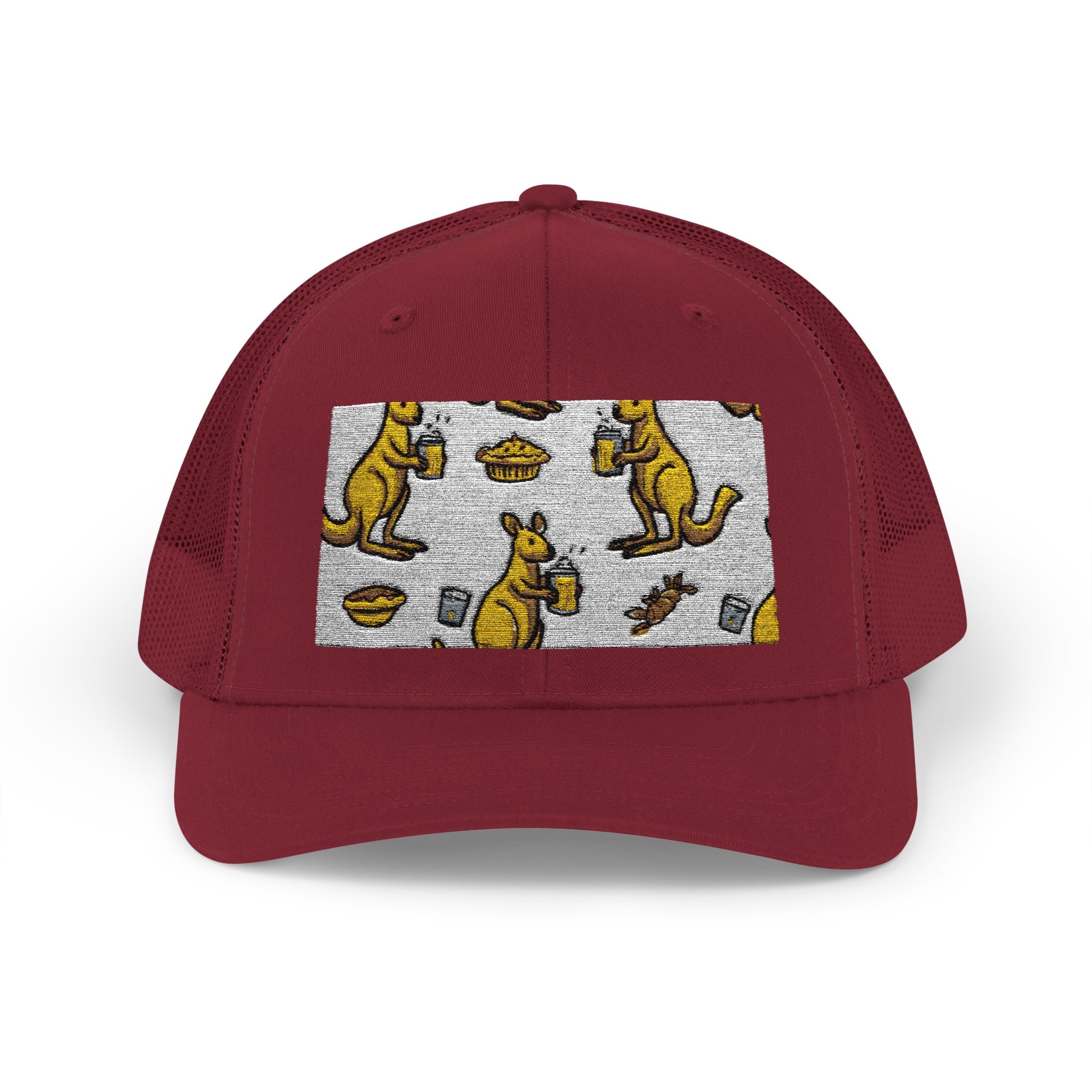 Kangaroo Pattern Snapback Cap, Fun Trucker Hat, Casual Summer Accessory, Gift for Animal Lovers, Unique Outdoor Wear