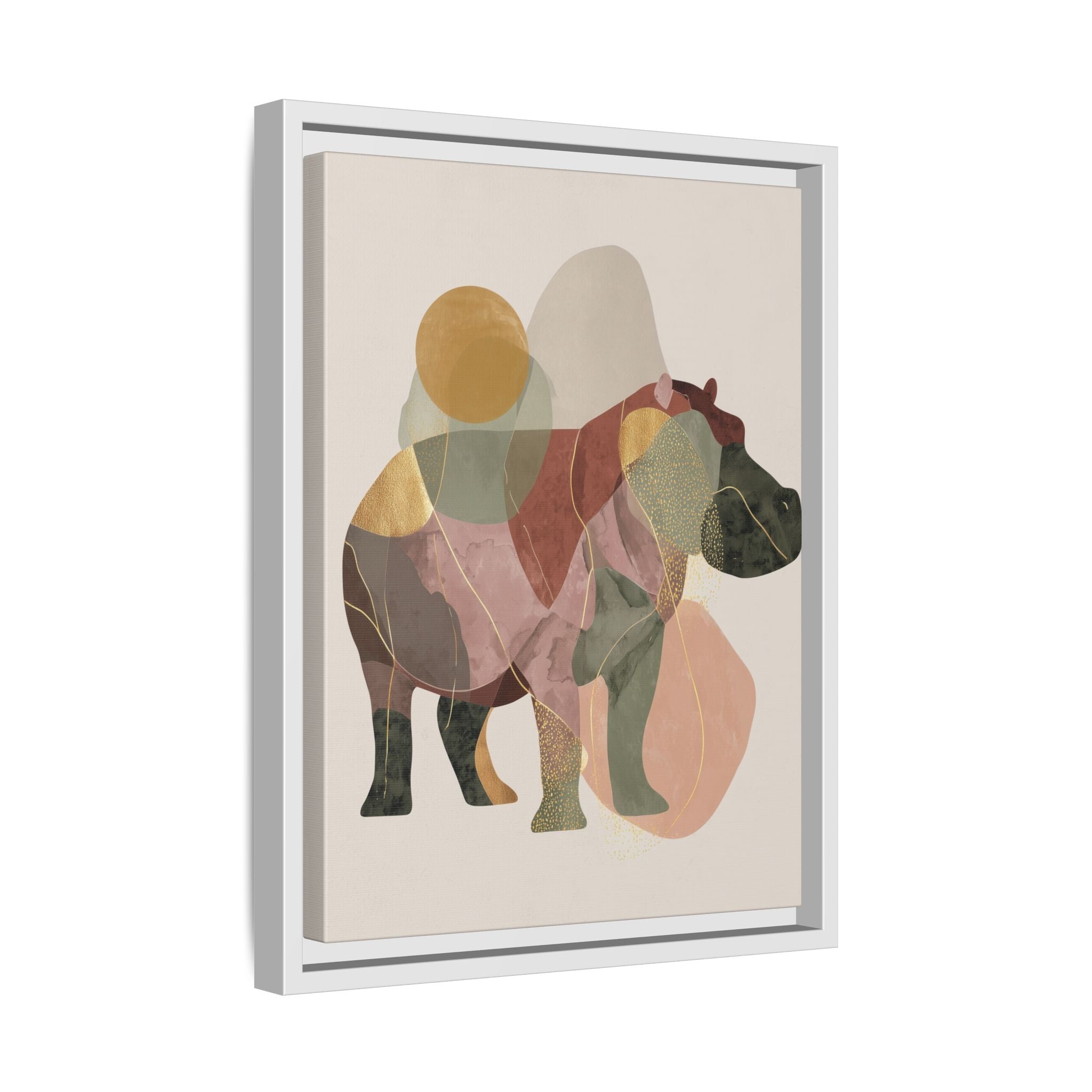 Fragmented Hippopotamus: Geometric Abstract Art, Minimalist Animal Portrait   |  Personalized & Custom Orders Available