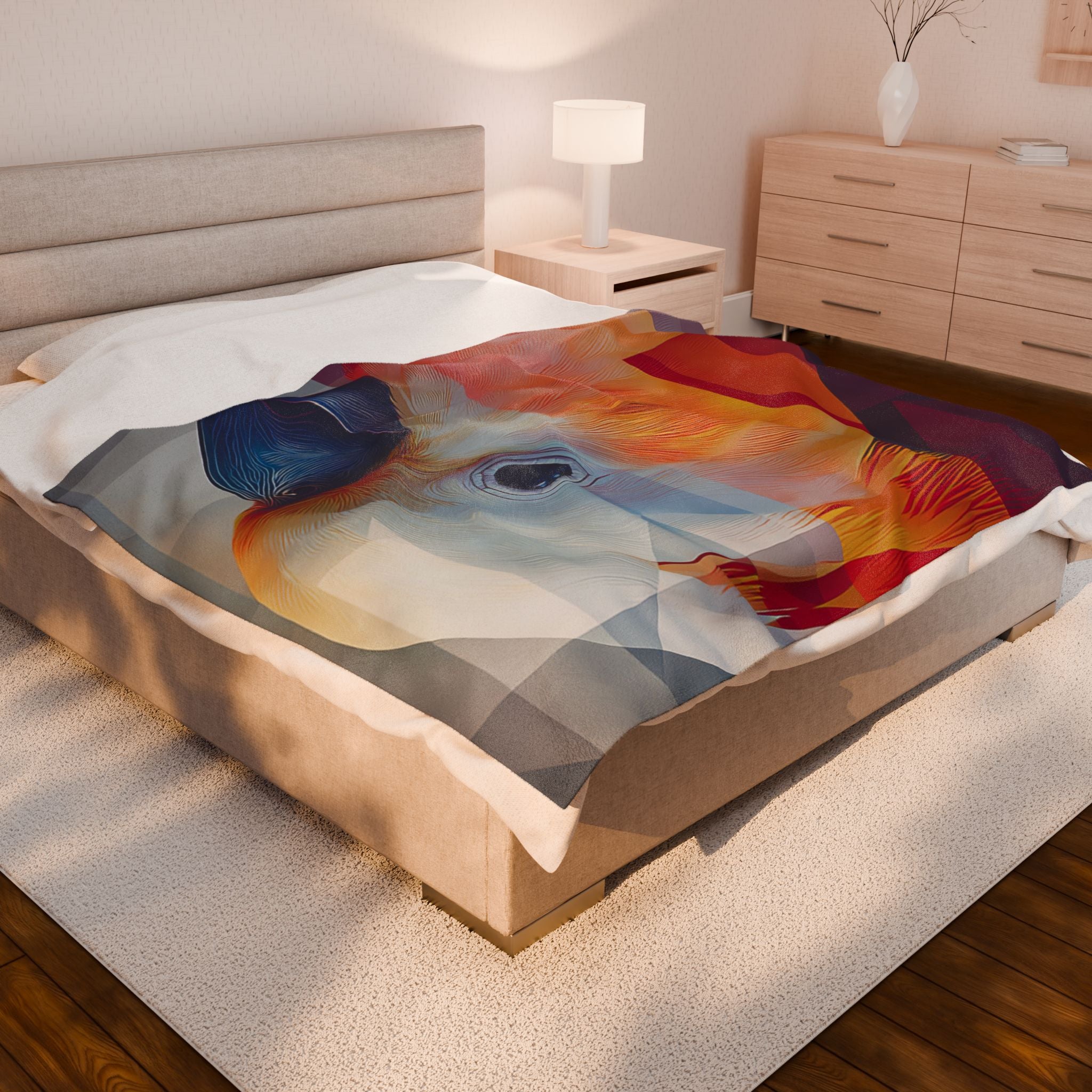 Prismatic Plumage Quilt Cover, Doona Cover, Duvet : Geometric Cockatoo Portrait, Digital Mosaic Art   |    Custom Orders Available