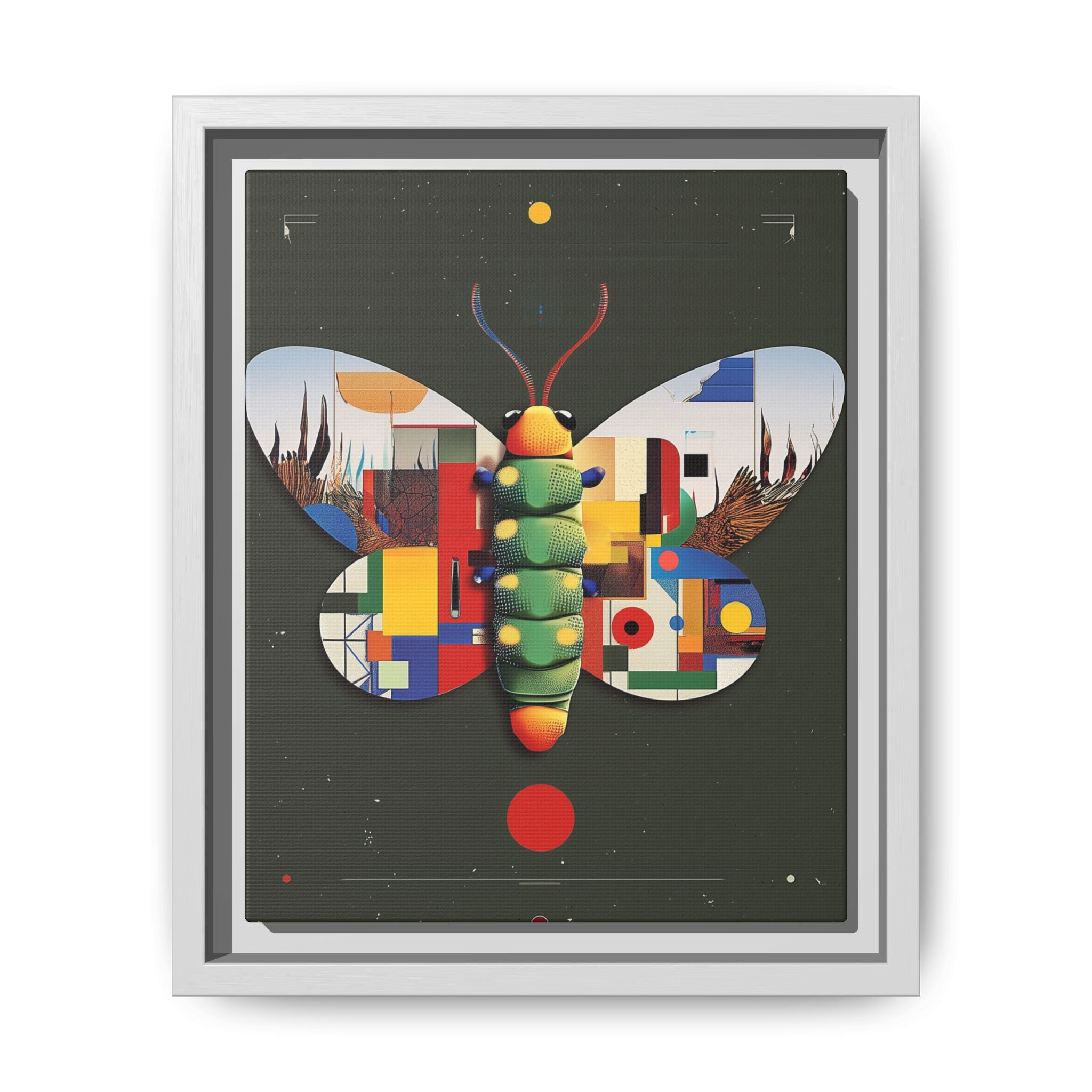 Geometric Butterfly Framed Print : Digital Cubist Interpretation, Modernist Entomological Design   |  Personalized & Custom Orders Available