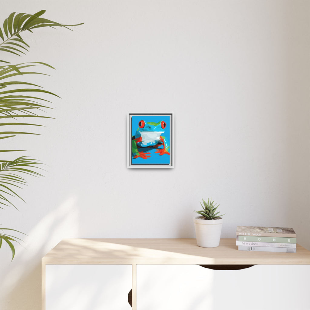 Red-Eyed Green Tree Frog Framed Print : Graphic Design, Pop Art Amphibian Portrait   |  Personalized & Custom Orders Available