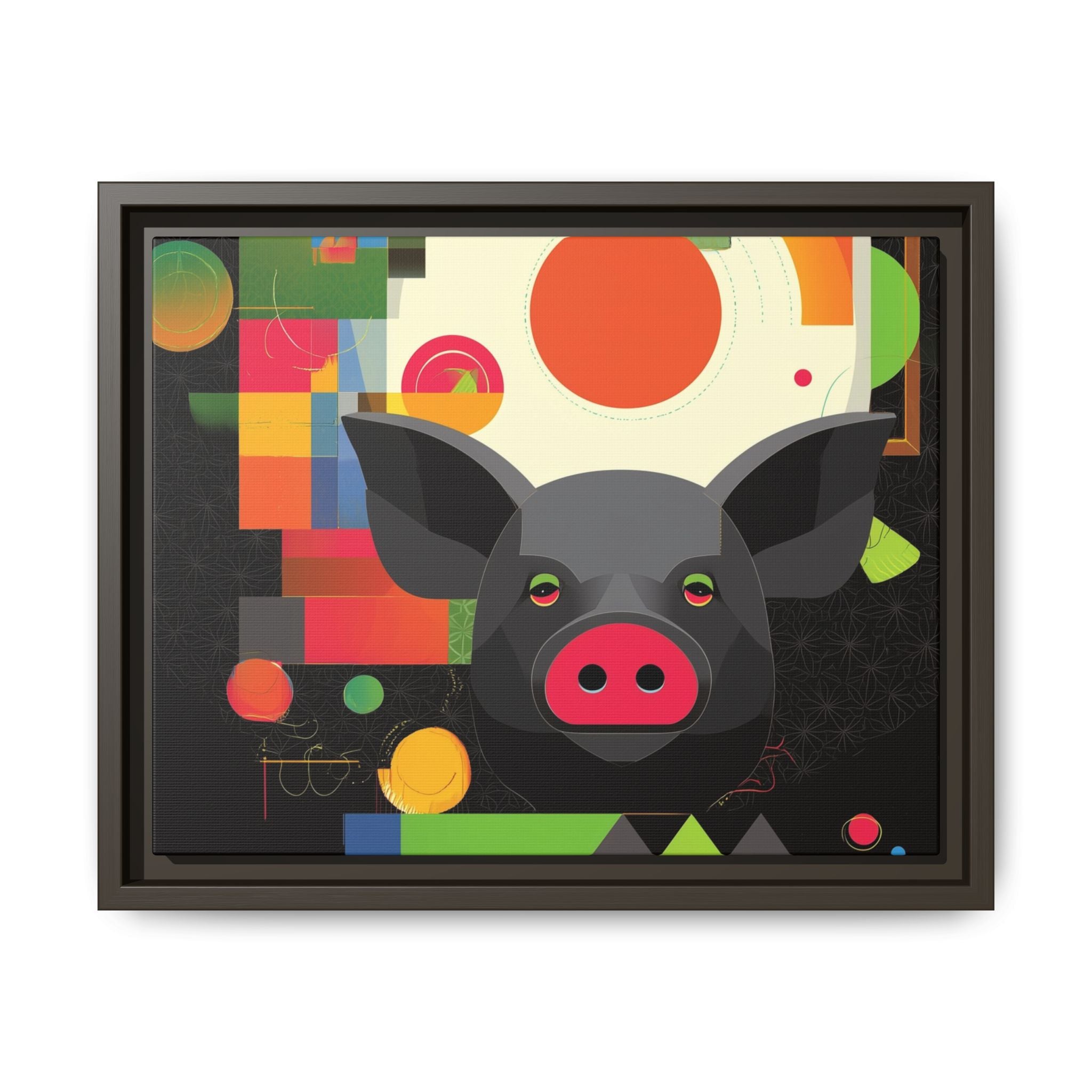Prismatic Pig: Geometric Abstract Design, Digital Graphic Art Illustration   |    Custom Orders Available