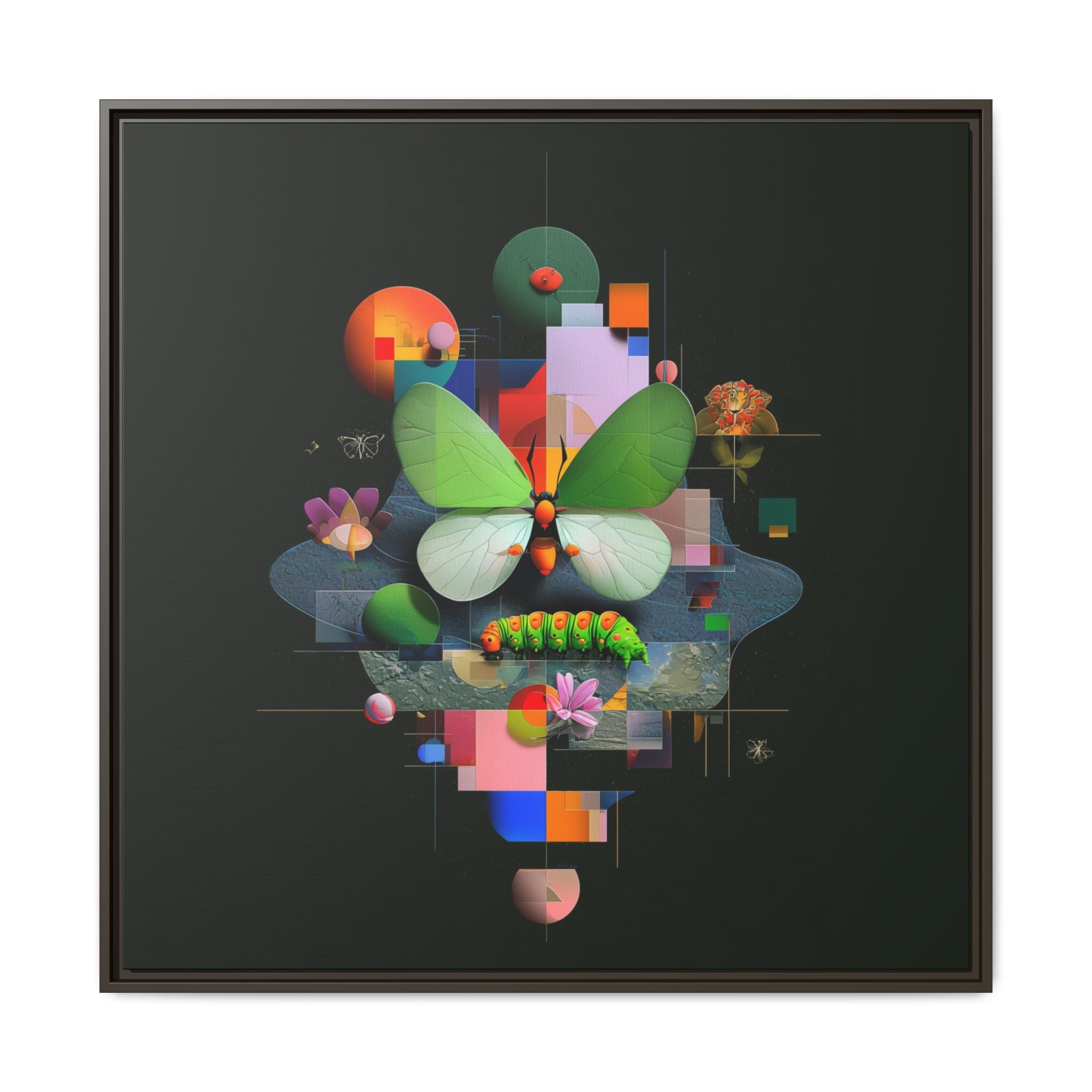 Geometric Metamorphosis: Abstract Nature Composition, Digital Cubist Butterfly Art   |    Custom Orders Available