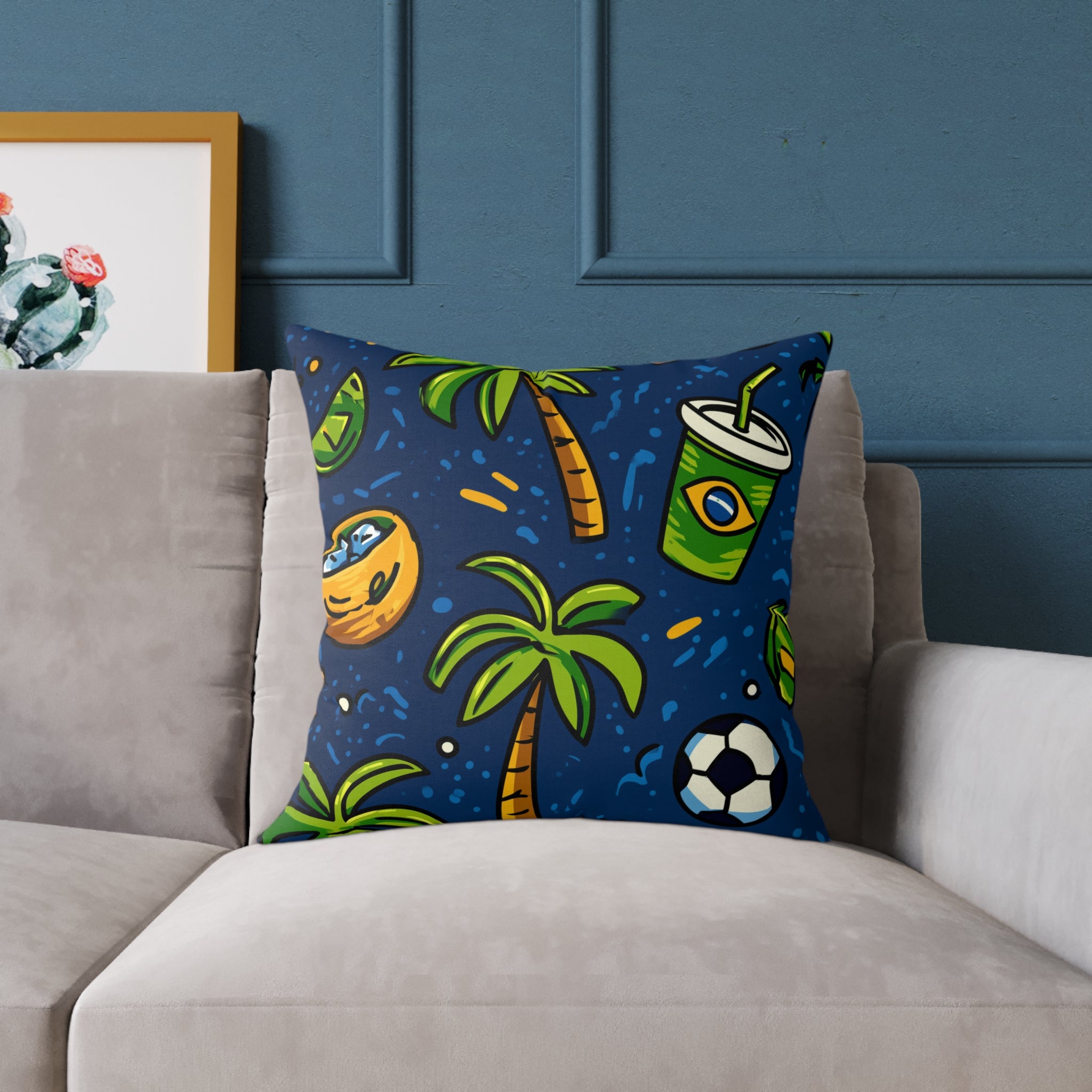 Brazil-Themed Square Poly Canvas Pillow, Boho Decorative Cushion, Living Room Accent, Gift for Nature Lovers, Eco-Friendly [...]