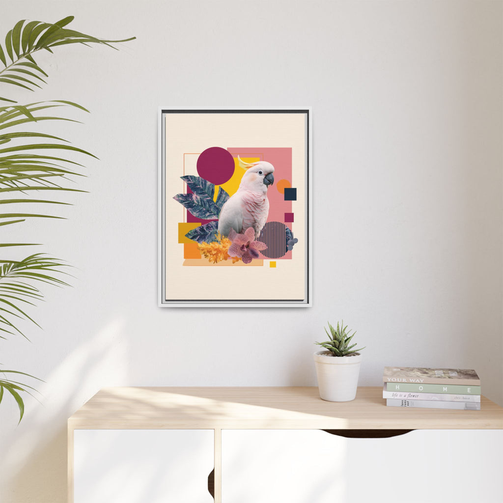 Cockatoo in Geometric Paradise: Tropical Avian Design, Modern Abstract Art   |    Custom Orders Available