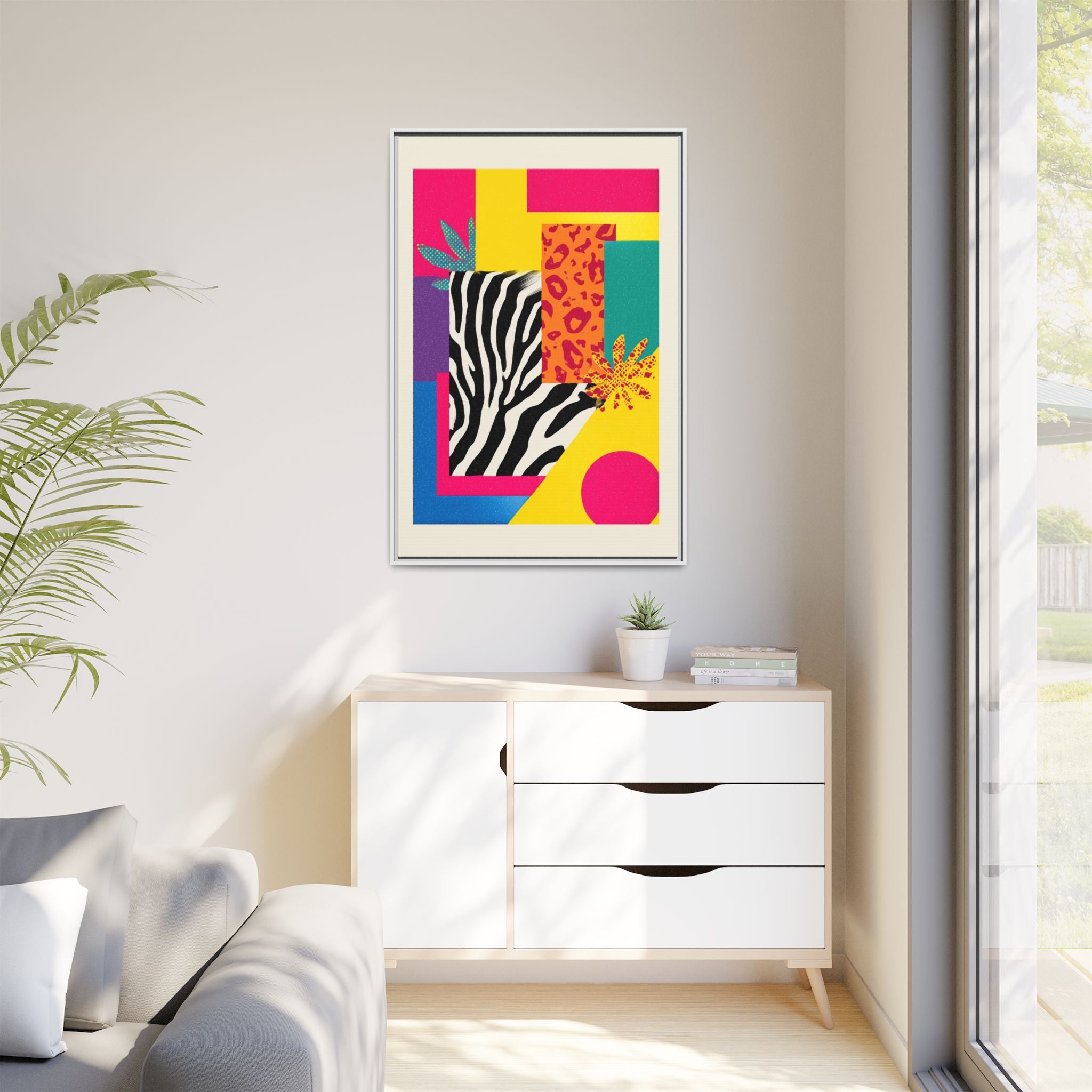 Zebra Stripes & Leopard Spots: 80s Pop Art Design, Memphis Style Graphic, Geometric Color Block Pattern   |   Custom Orders Accepted