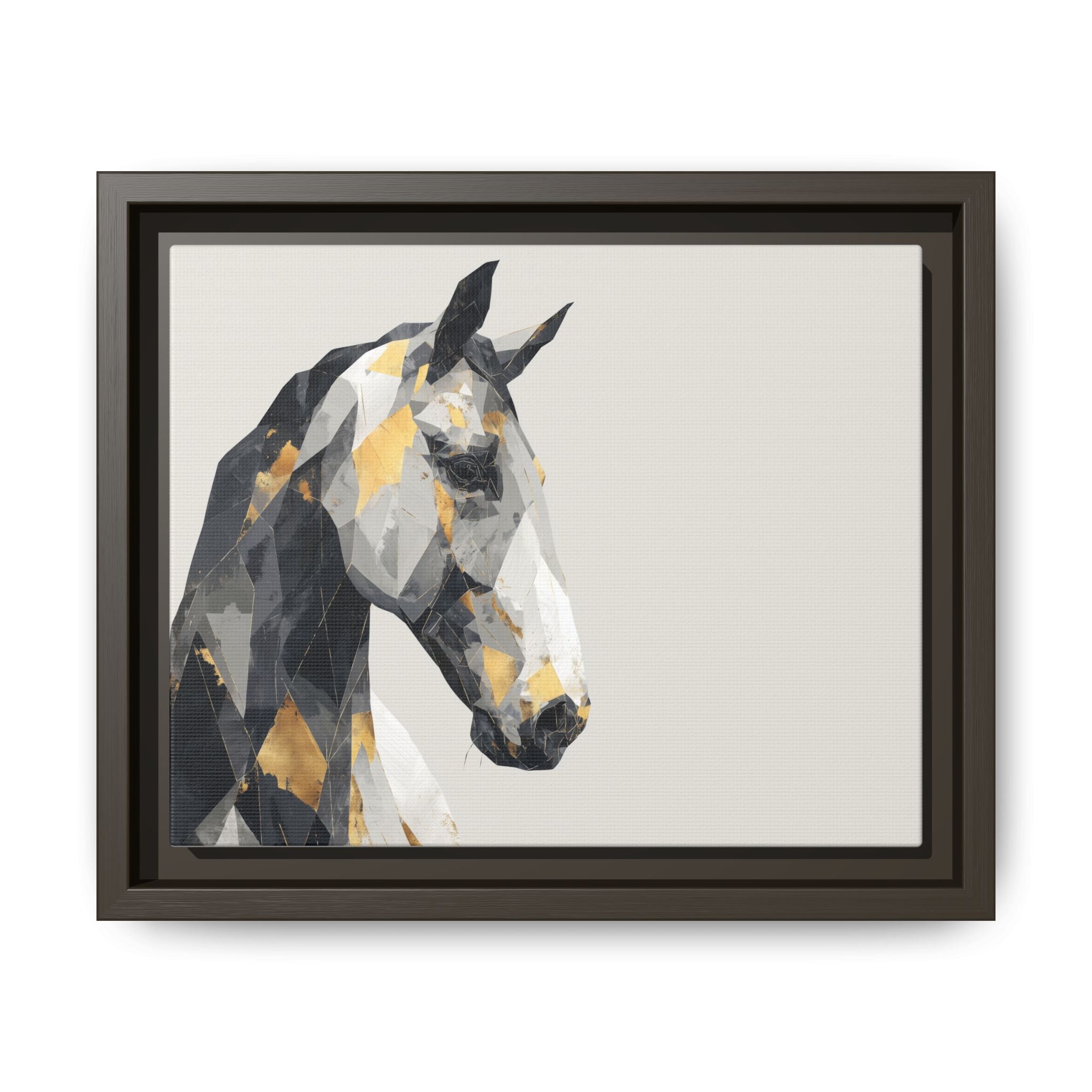 Equine Geometrica: Contemporary Cubist Horse, Metallic Abstract Portrait   |  Personalized & Custom Orders Available