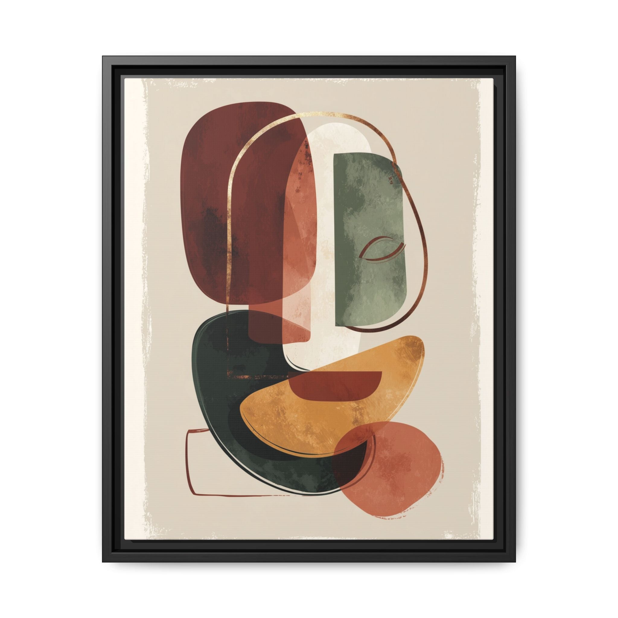 Layered Geometries: Mid-Century Modern Composition, Organic Abstract Design, Translucent Intersecting Shapes   |   Custom Orders Accepted