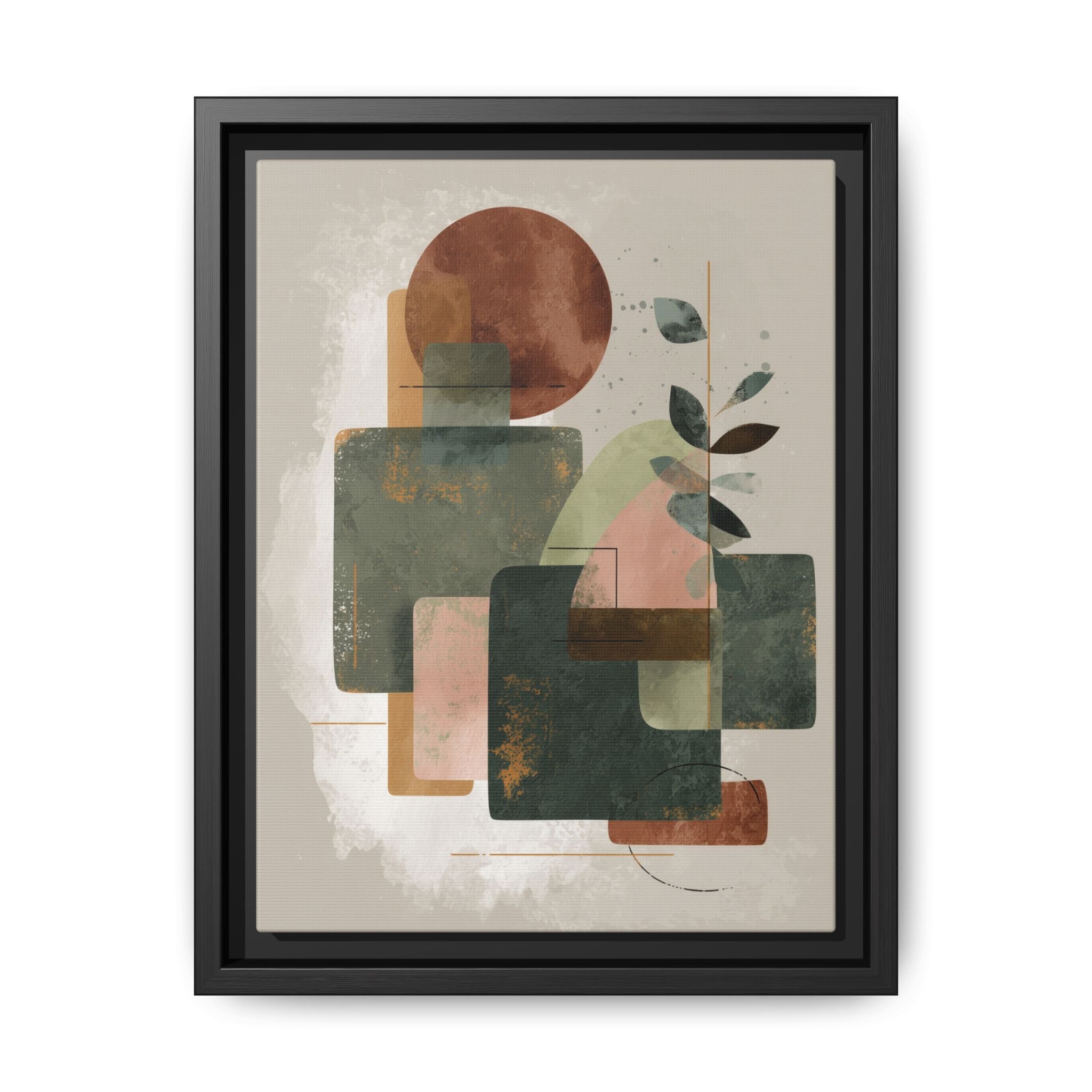 Geometric Harmony: Abstract Watercolor Composition, Mid-Century Modern Design, Organic Shapes   |   Custom Orders Accepted