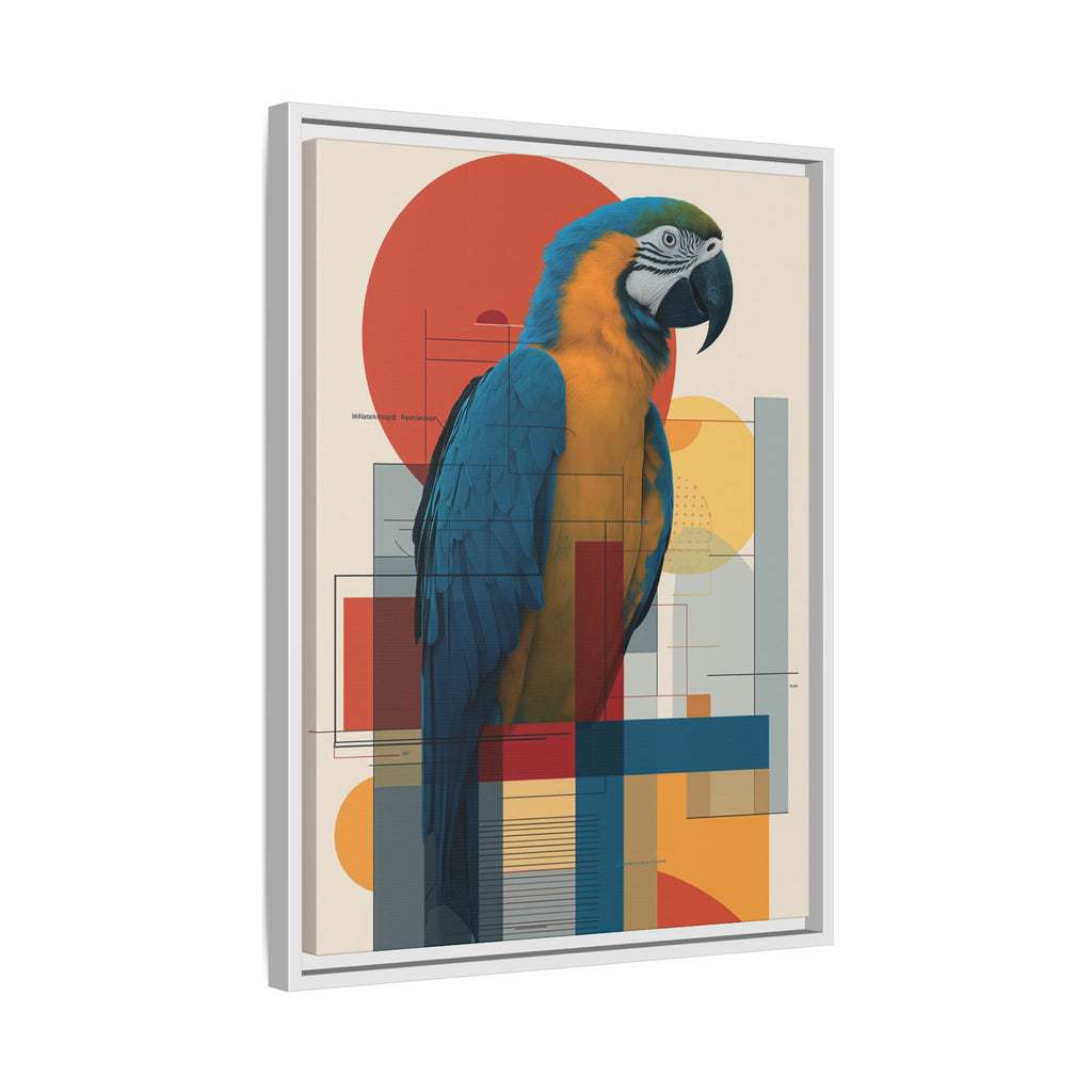 Vibrant Macaw Geometric Framed Print: Avian Realism, Modern Abstract Composition   |  Personalized & Custom Orders Available