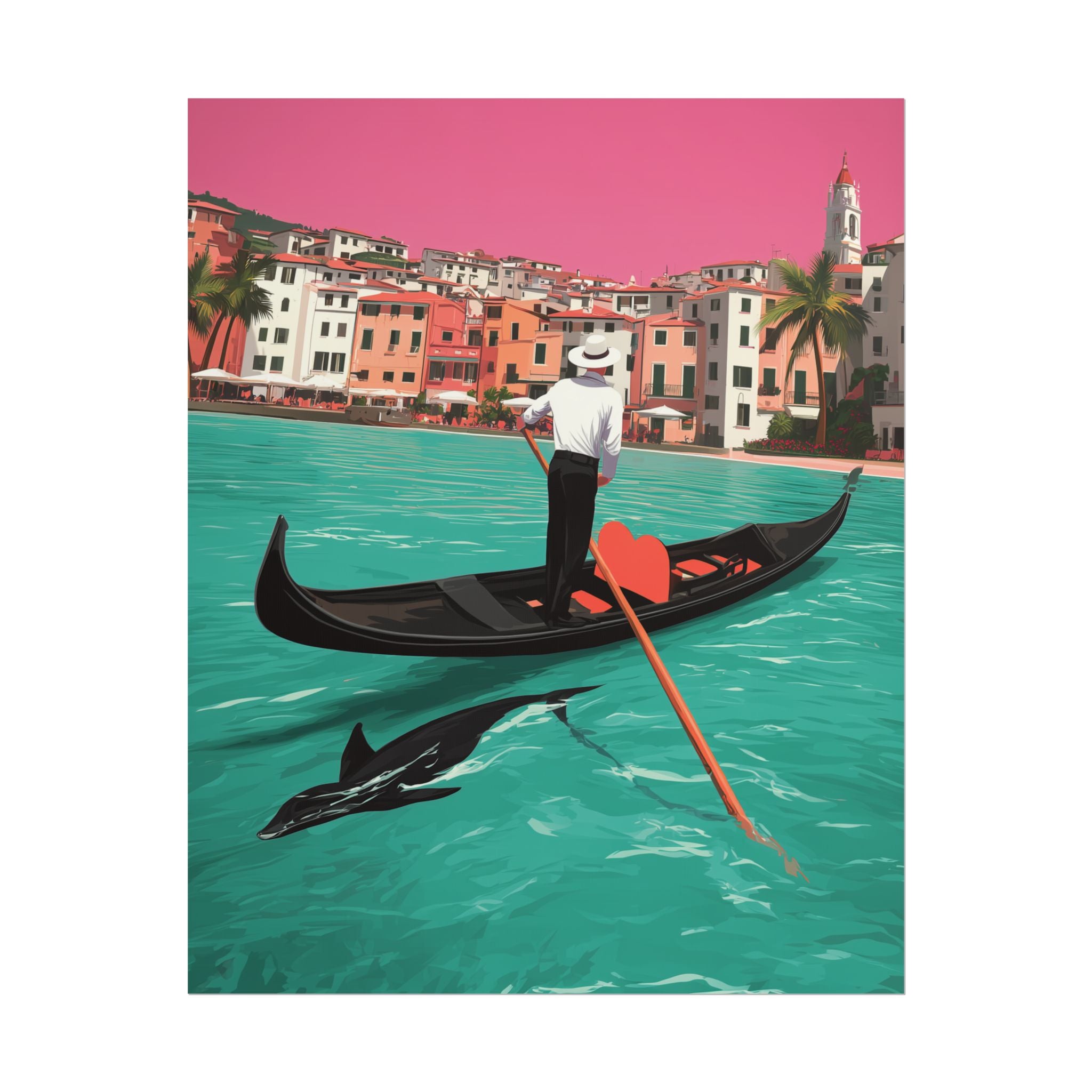 Venice Travel Poster: Mediterranean Dreamscape, Vintage Travel Poster Illustration   |    Custom Orders Available
