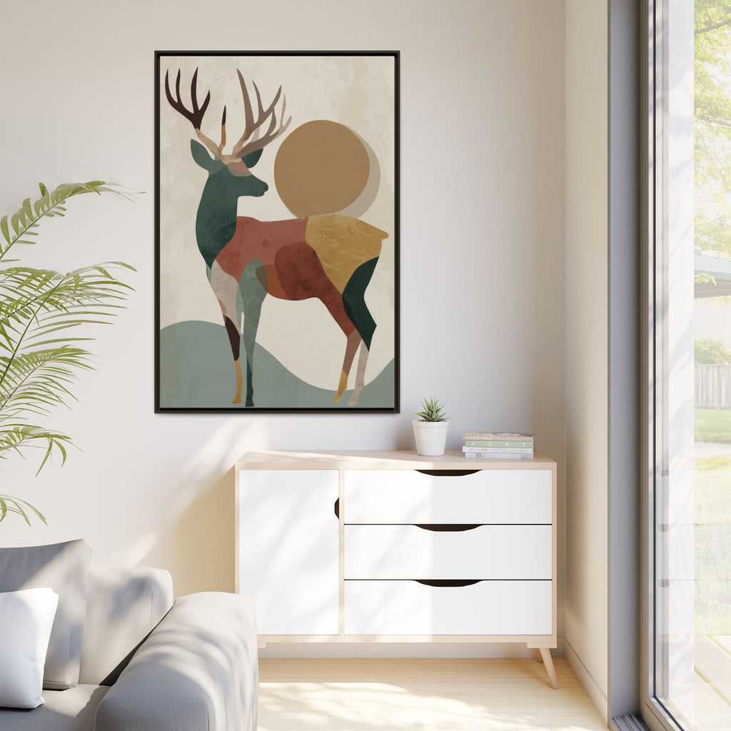 Geometric Deer Mosaic Framed Print : Modern Abstract Wildlife Art, Minimalist Nature Print   |  Personalized & Custom Orders Available
