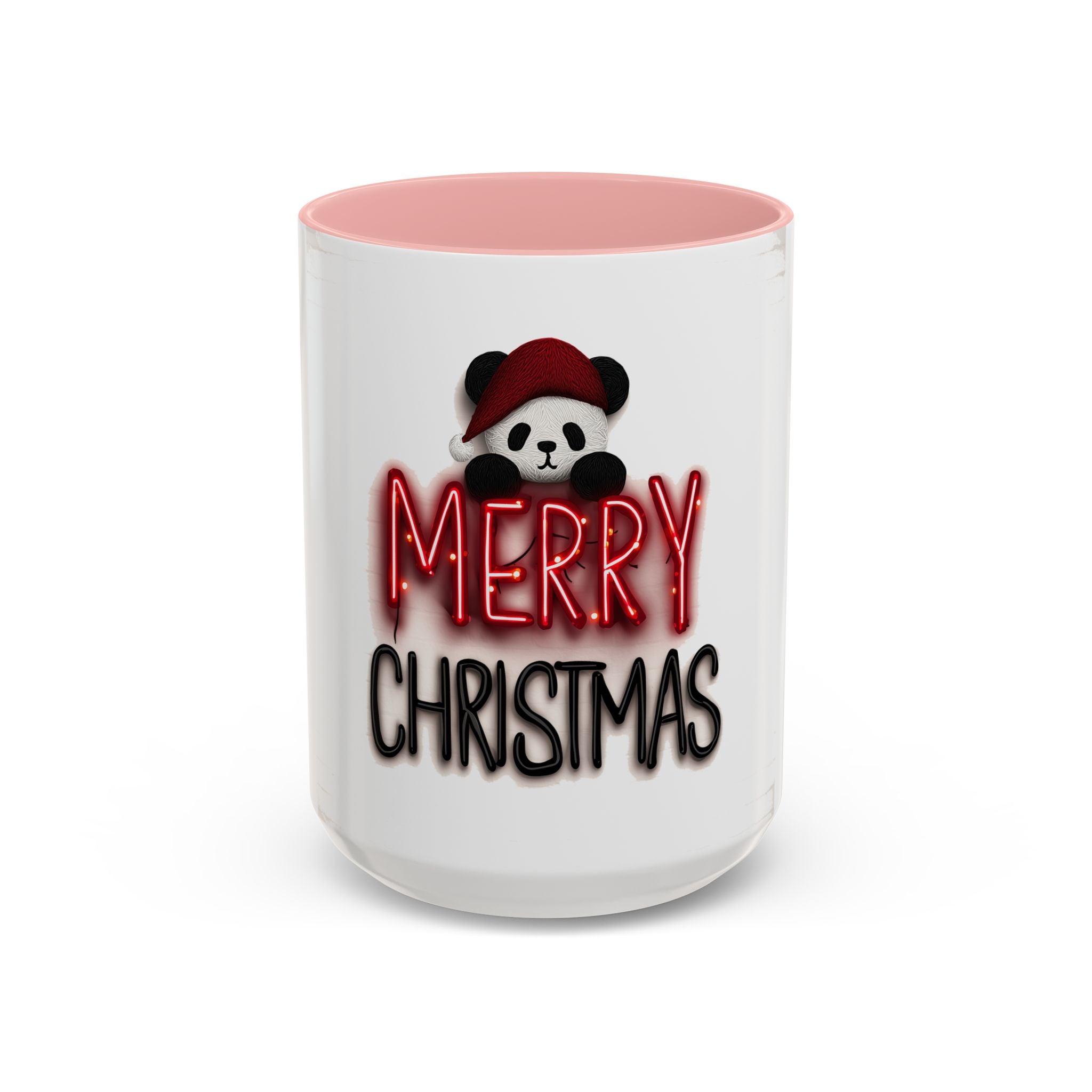 Festive Panda Christmas Cheer: Holiday Cartoon Graphic, Cute Seasonal Design, Whimsical Christmas Illustration