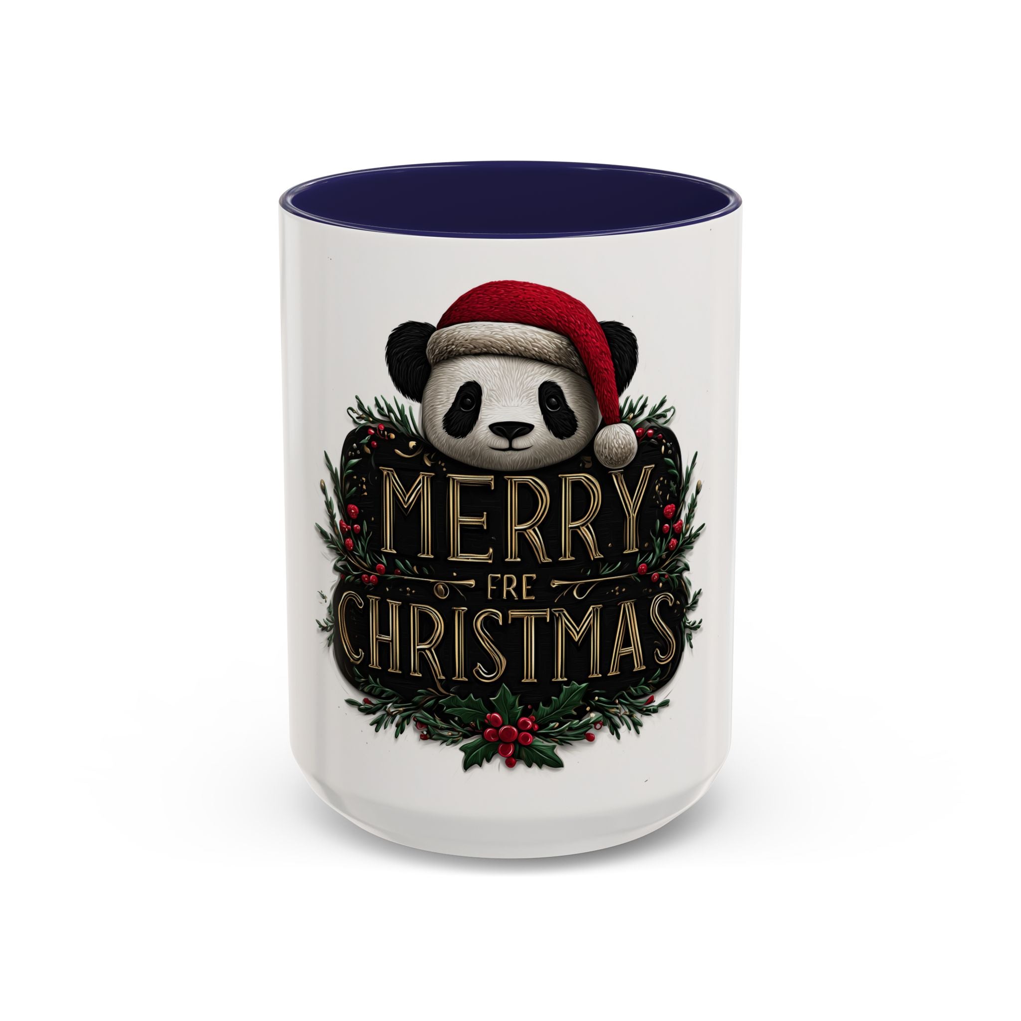 Merry Christmas Panda Coffee Mug - Holiday Gift, Ceramic Mug, Cute Panda Mug, Festive Drinkware, Christmas Decor