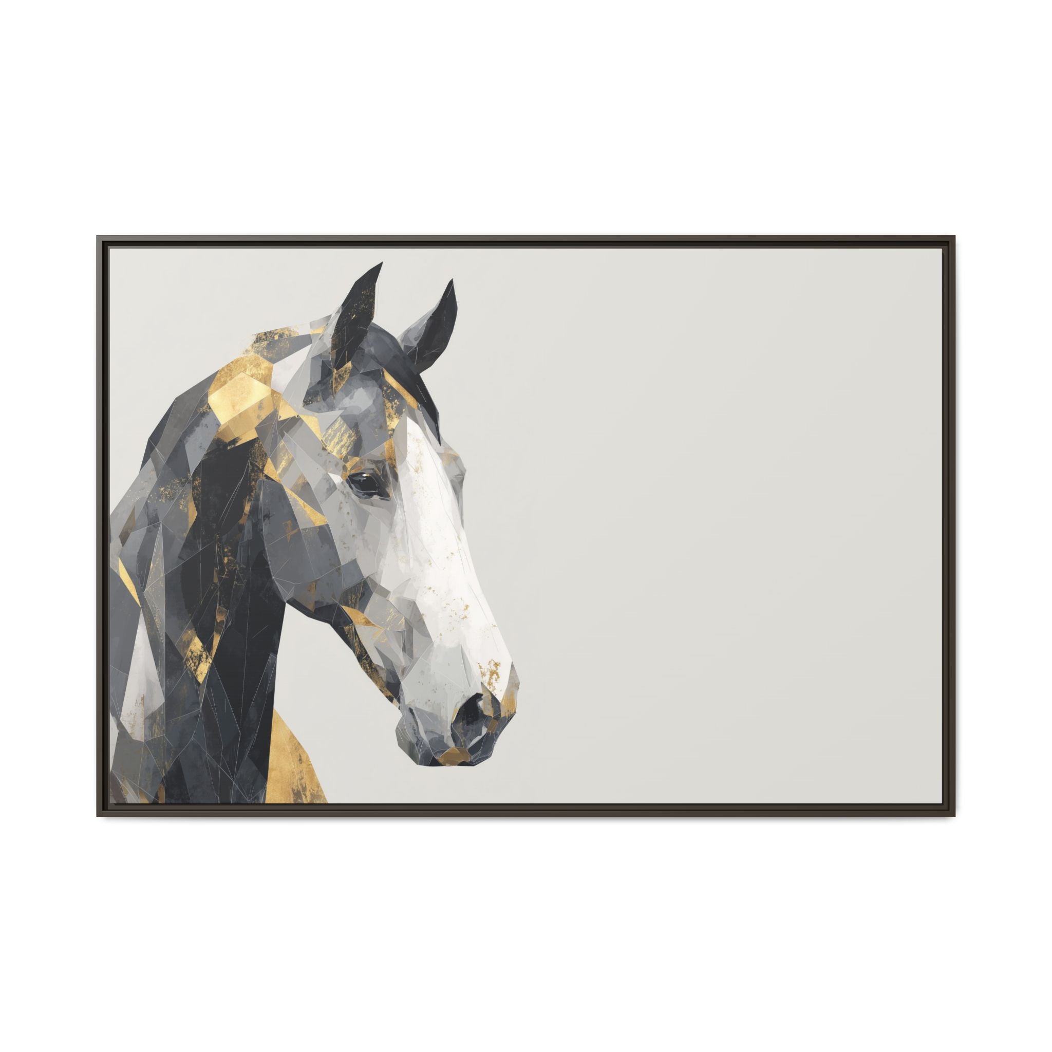 Geometric Stallion: Cubist Equine Art, Modern Metallic Polygonal Design   |  Personalized & Custom Orders Available