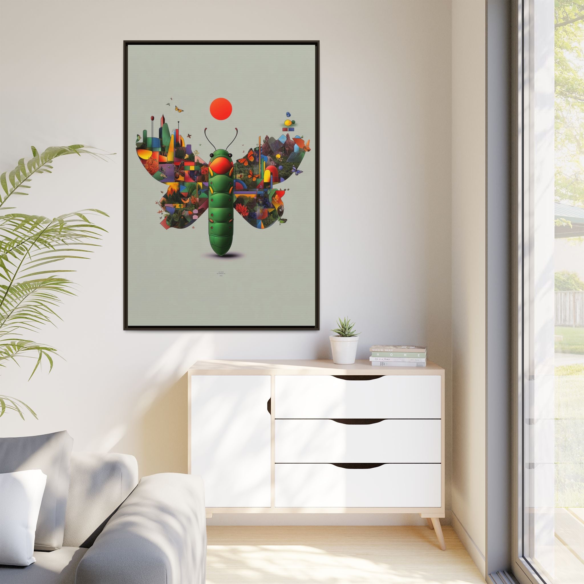 Metamorphosis of Geometry: Digital Nature Mosaic, Surreal Butterfly Landscape   |    Custom Orders Available