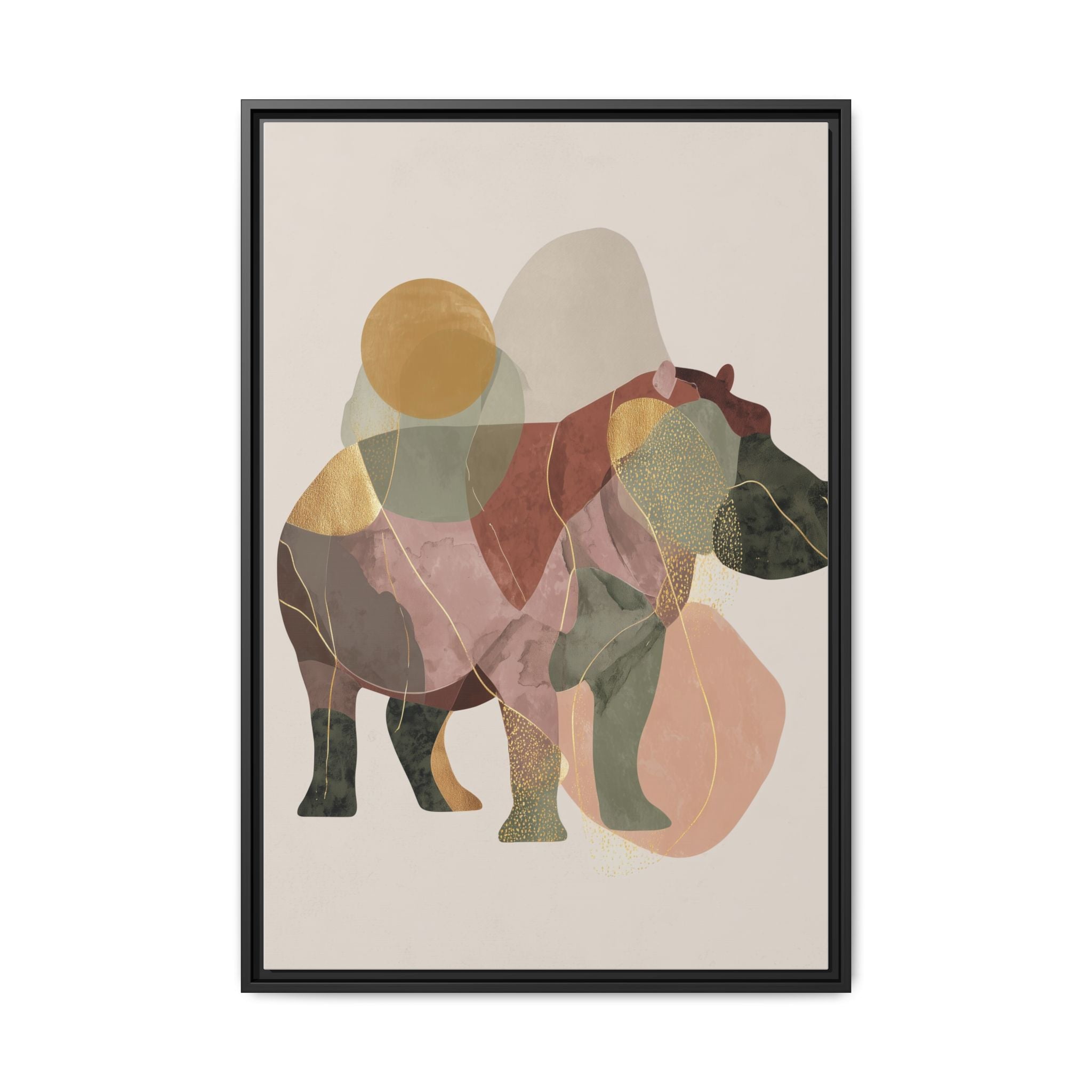 Fragmented Hippopotamus: Geometric Abstract Art, Minimalist Animal Portrait   |  Personalized & Custom Orders Available