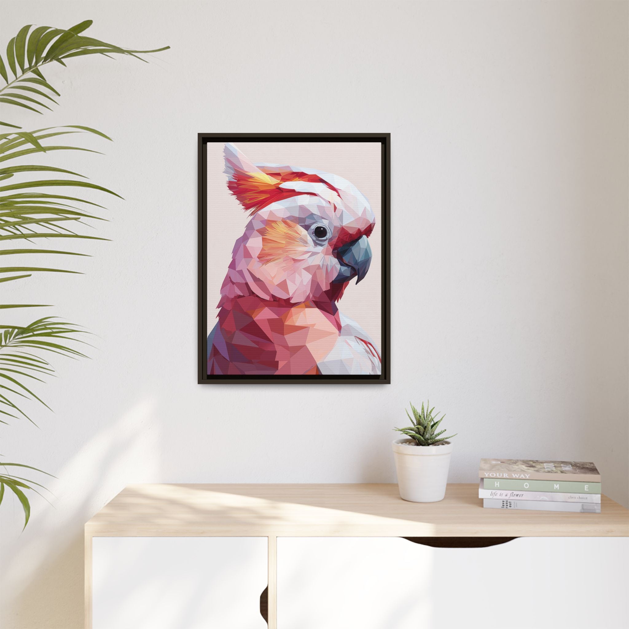 Geometric Cockatoo Portrait: Low-Poly Bird Art, Vibrant Abstract Illustration   |    Custom Orders Available