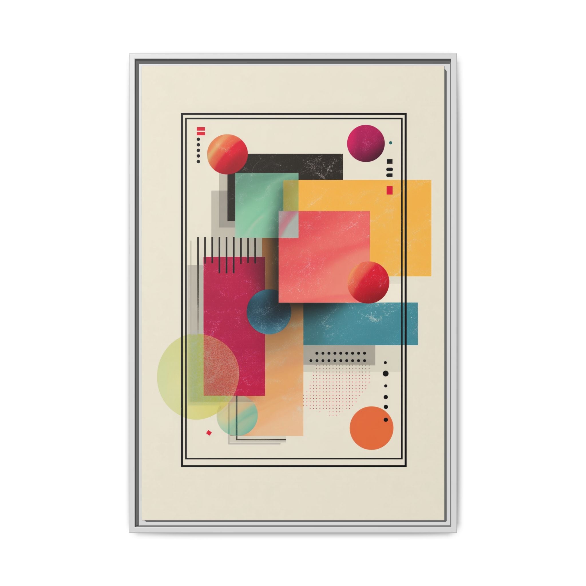 Geometric Harmony: Bauhaus Intersections, Digital Abstract Layers, Contemporary Color Palette   |   Custom Orders Accepted