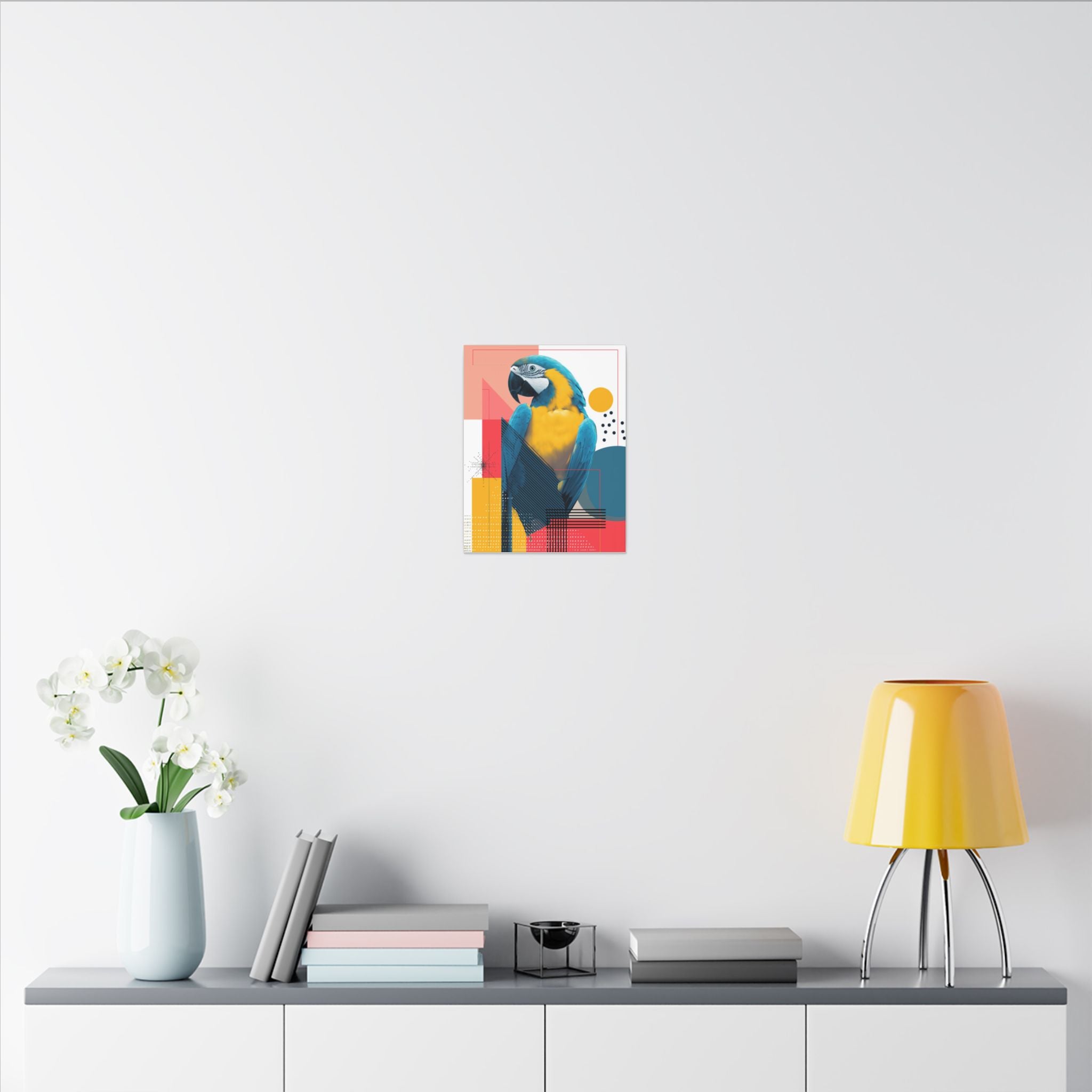 Macaw Geometry: Vibrant Avian Portrait, Modern Graphic Design Print   |    Custom Orders Available