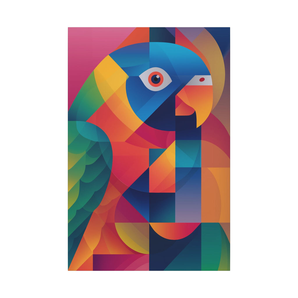Prismatic Parrot: Cubist Digital Art, Geometric Color Explosion   |    Custom Orders Available