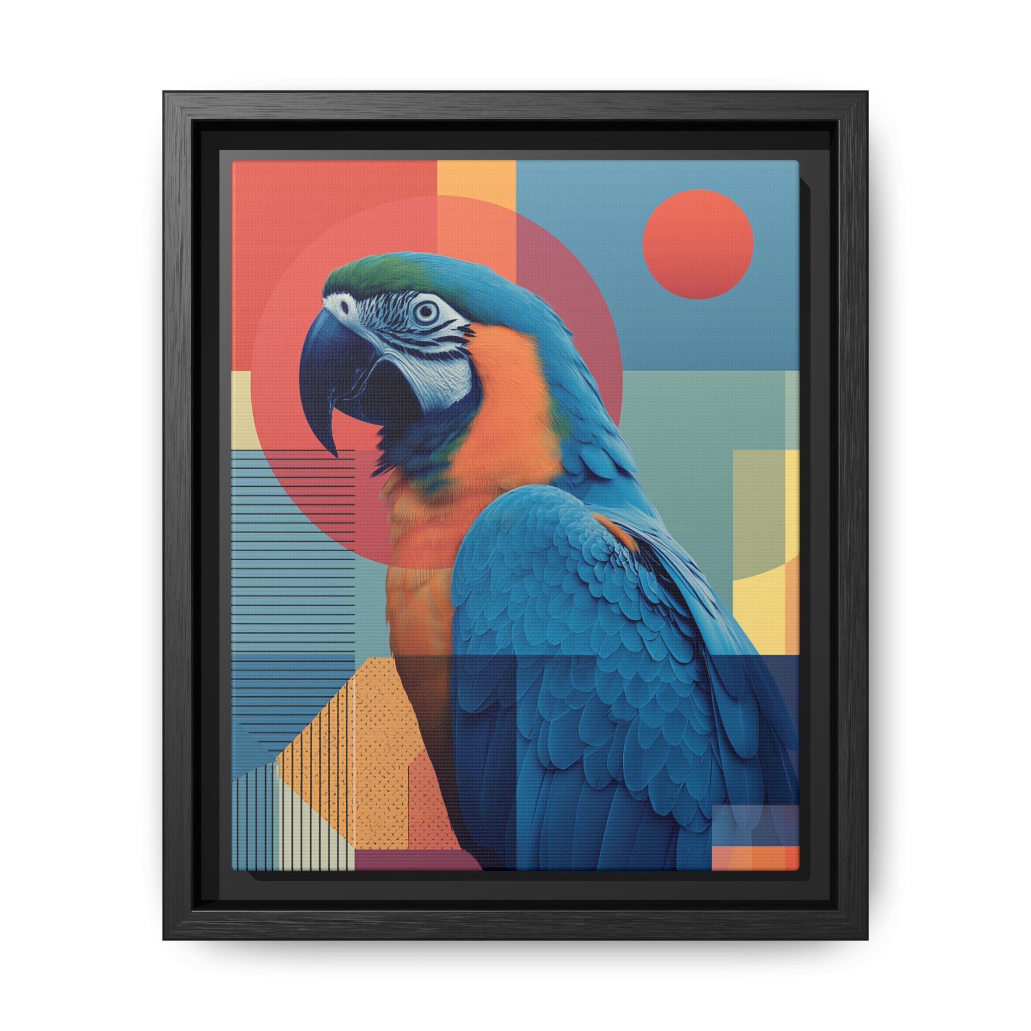 Geometric Macaw: Prismatic Wildlife Fusion, Modern Abstract Composition   |    Custom Orders Available